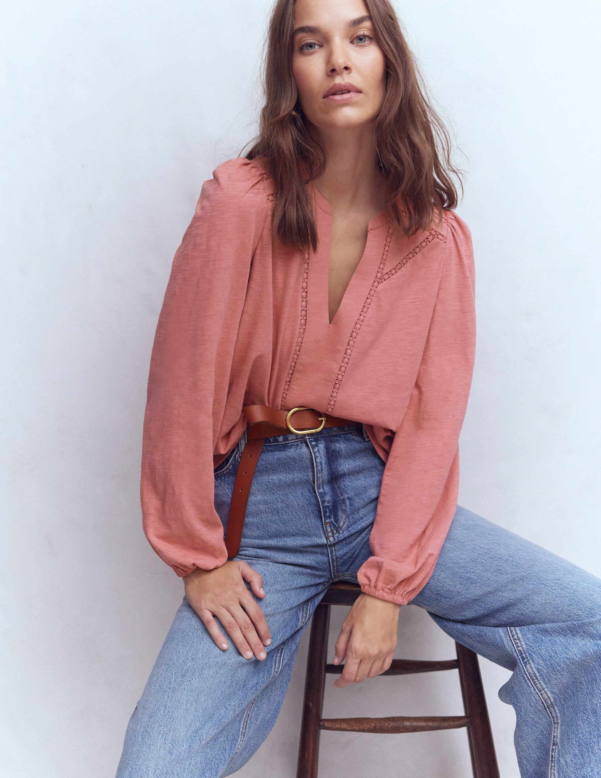 Poppy Long Sleeve Top-Dusty Rose-2