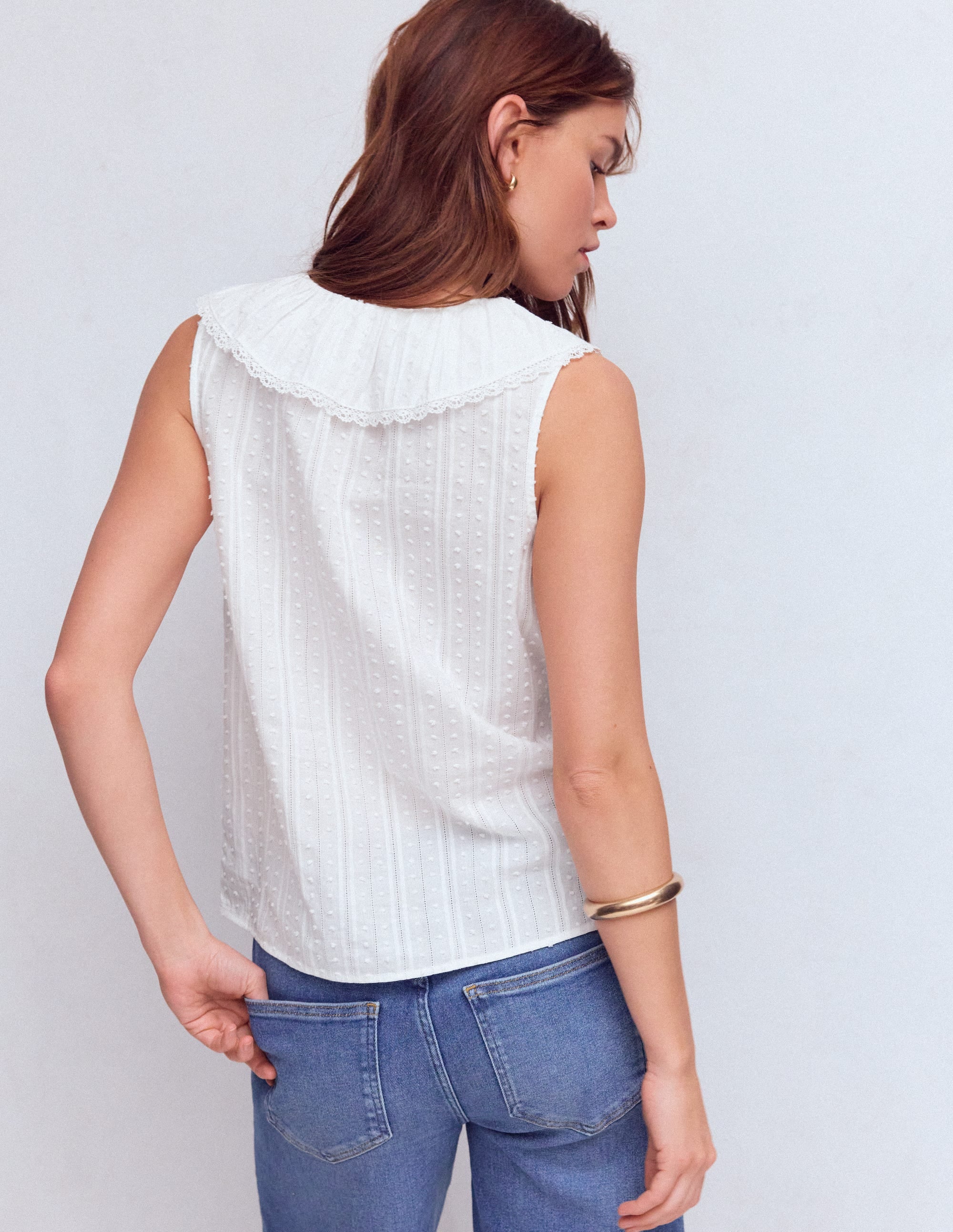 Eliza Sleeveless Top-White | Boden USA