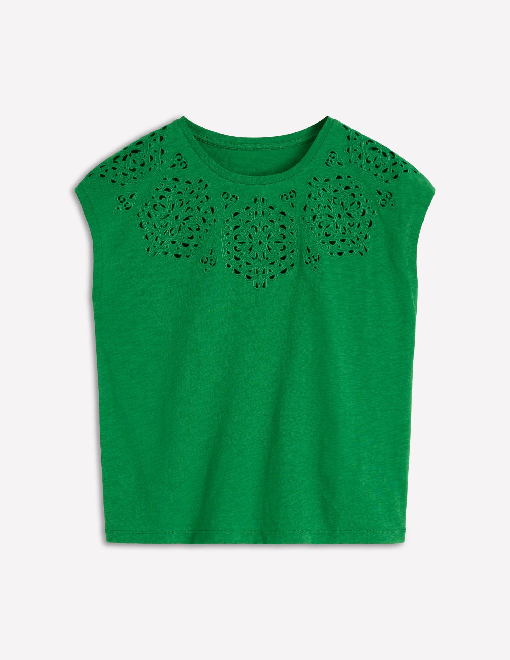 Willow Broderie T-Shirt-Fresh Green-5