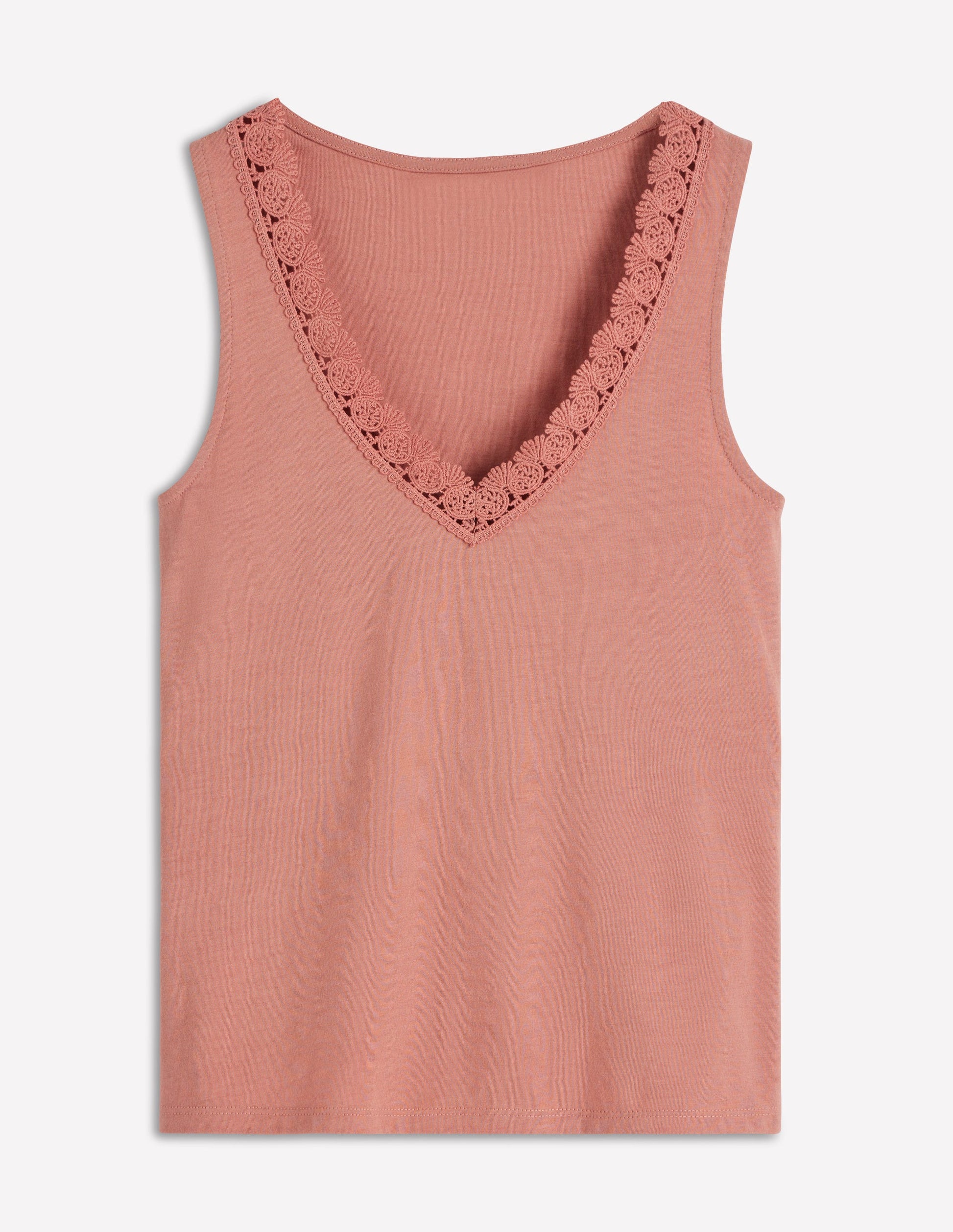 Flora Lace Trim Supersoft Vest-Vintage Rose-5