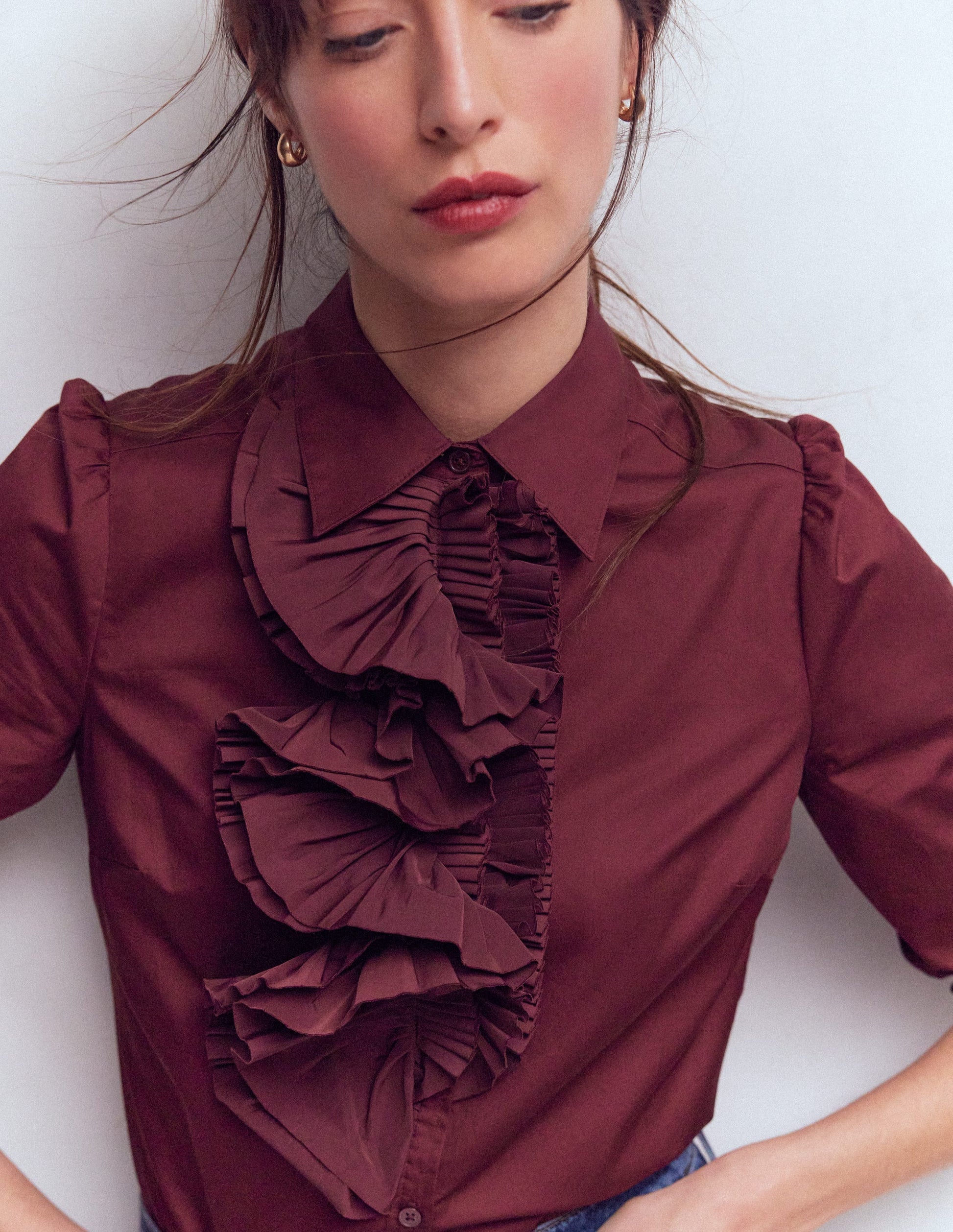 Cara Ruffle Shirt-Deep Wisteria-2