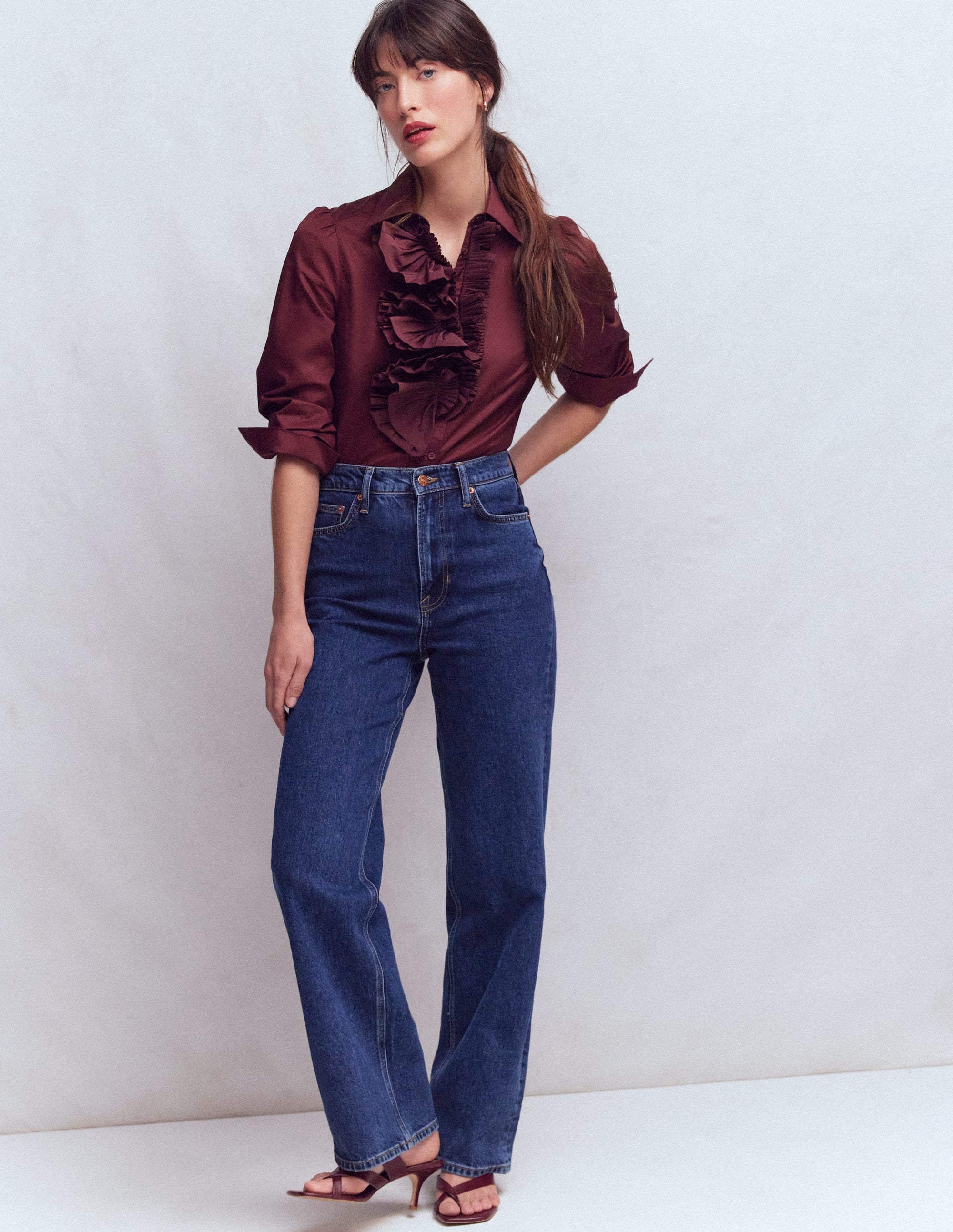 Cara Ruffle Shirt-Deep Wisteria - Image 4
