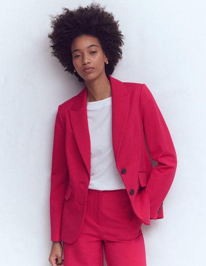 Marylebone Ponte Blazer-Pomegranate-1