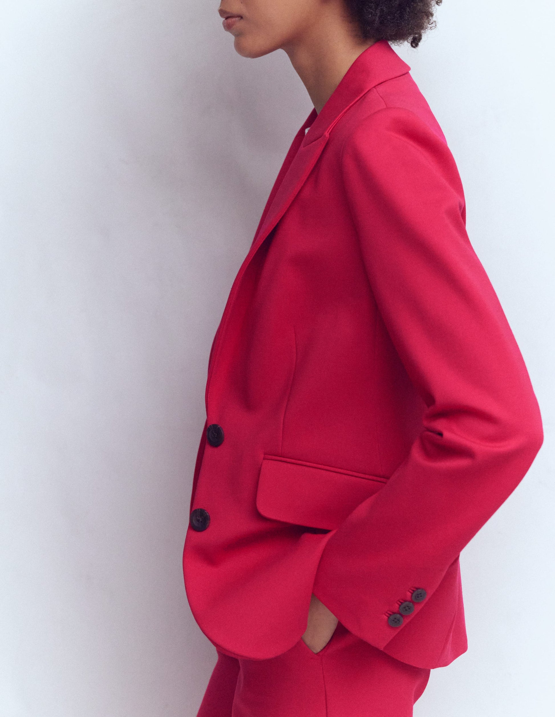 Marylebone Ponte Blazer-Pomegranate-4