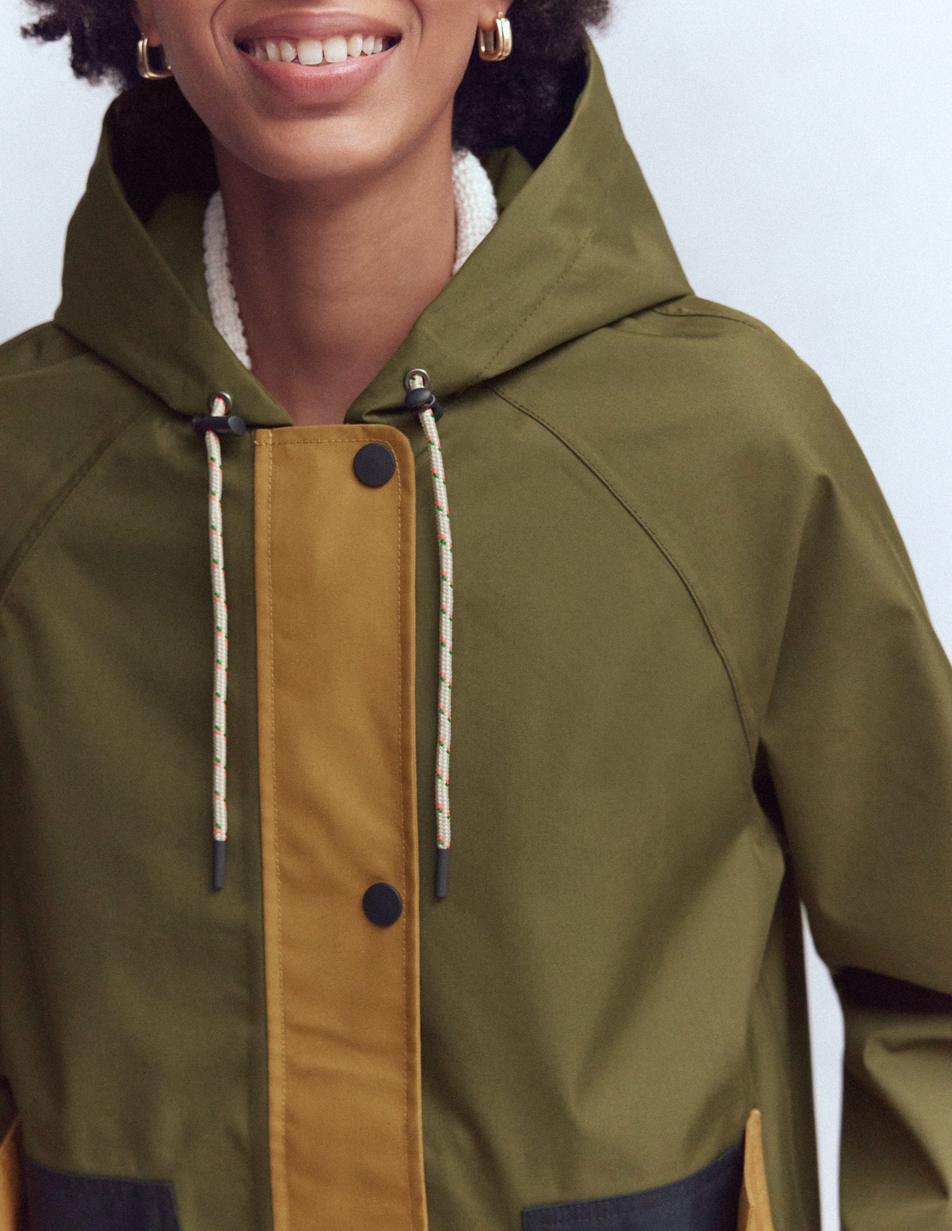 Lightweight Rain Mac-Woodland Green, Colourblock-2