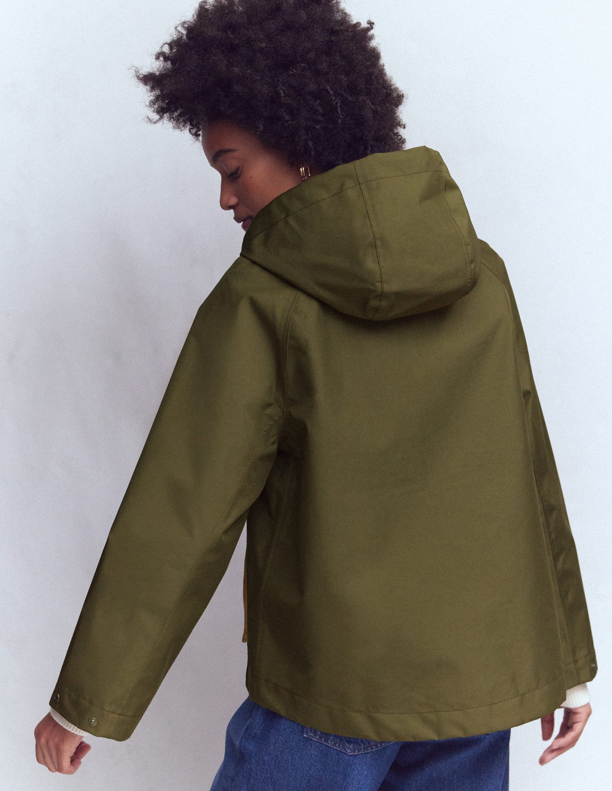 Lightweight Rain Mac-Woodland Green, Colourblock-4