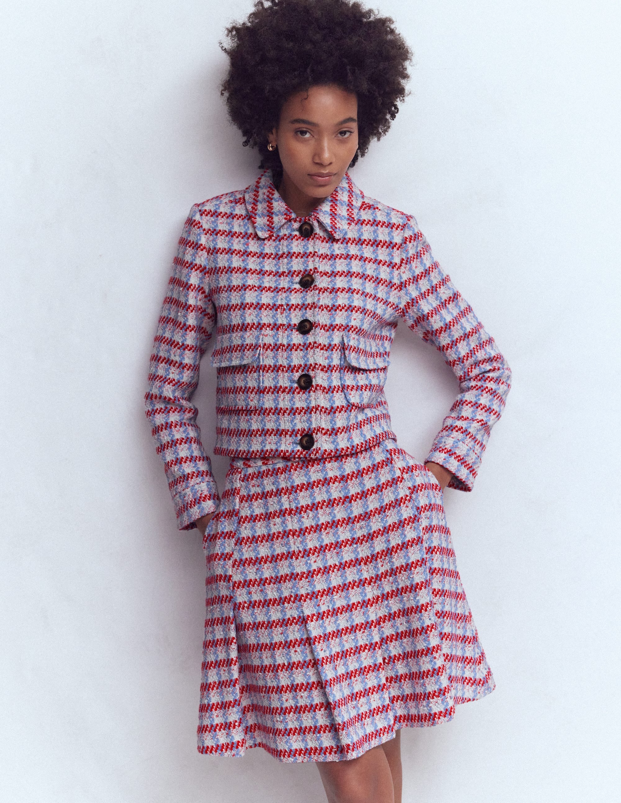 Lisburn Patch Pocket Jacket-Pink Textured - Image 1