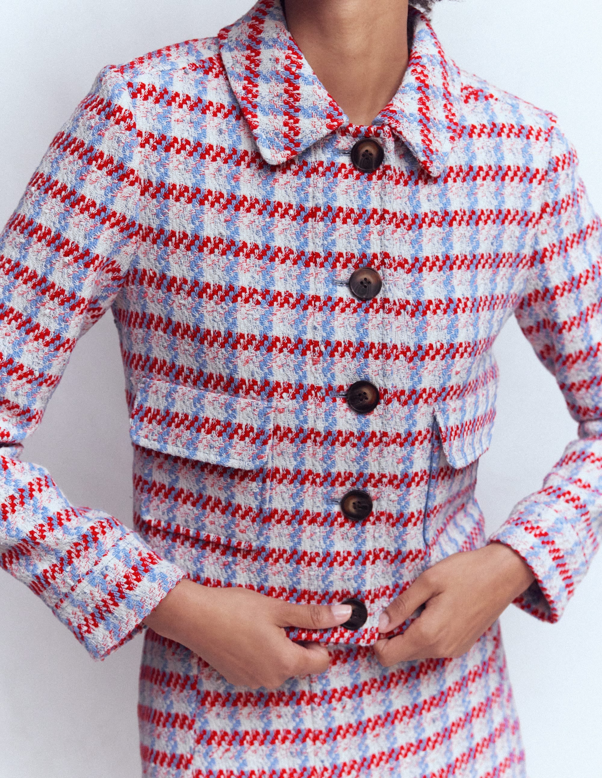 Lisburn Patch Pocket Jacket-Pink Textured - Image 2