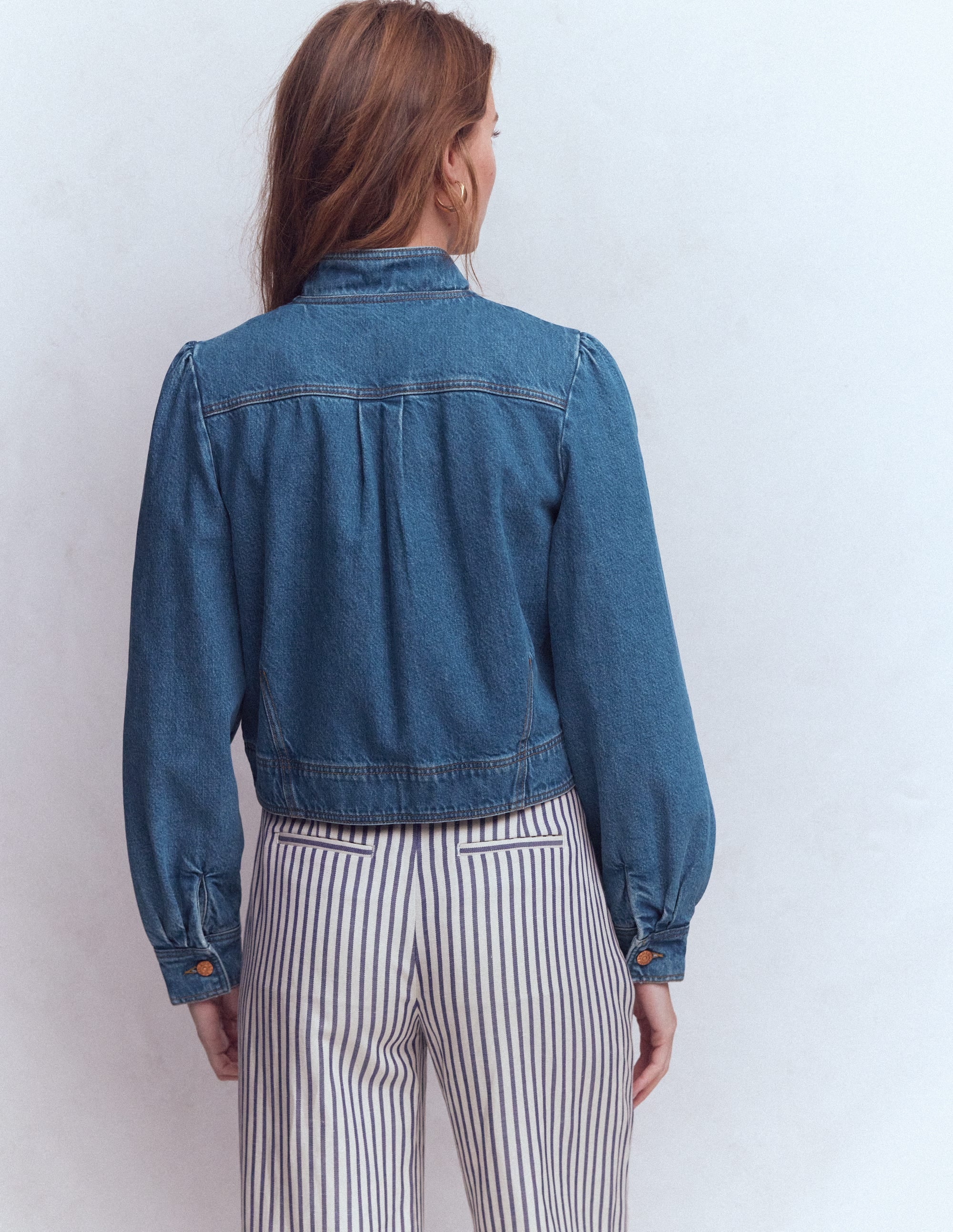 Topstitch Denim Jacket - Mid Wash, Denim | Boden USA
