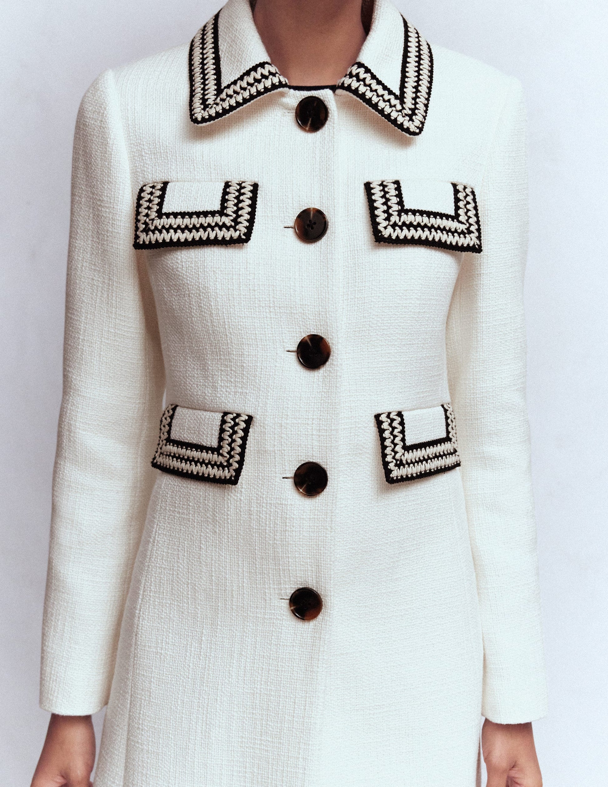 Boden Women's Pocket Detail Coat in White | Size 6 Boden Women's Pocket Detail Coat in White | Size 6