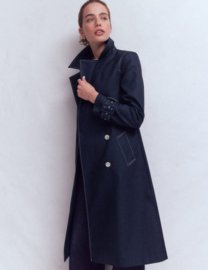 Double Breasted Trench-Navy-5