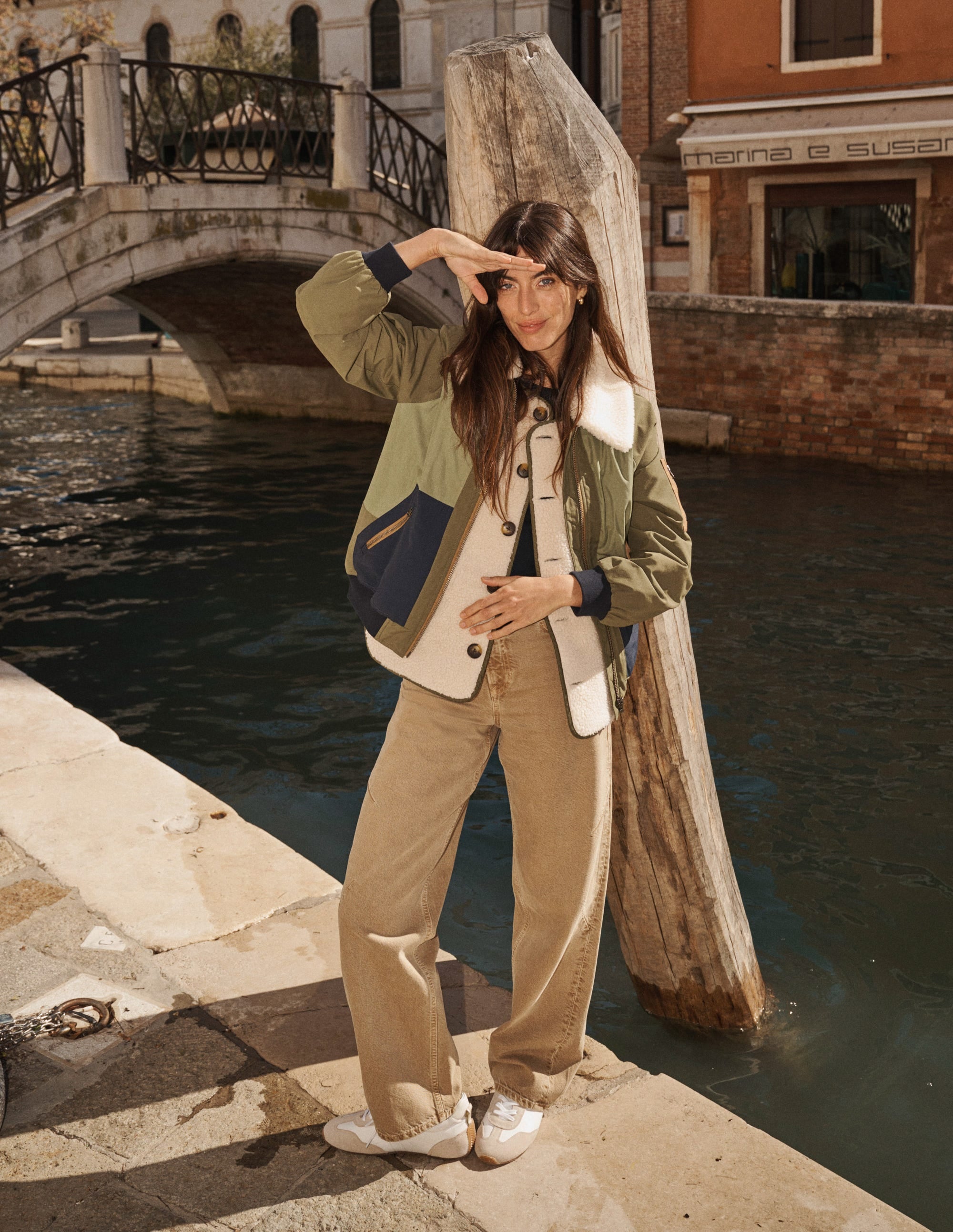 Borg Detail Bomber Jacket-Woodland Green | Boden USA