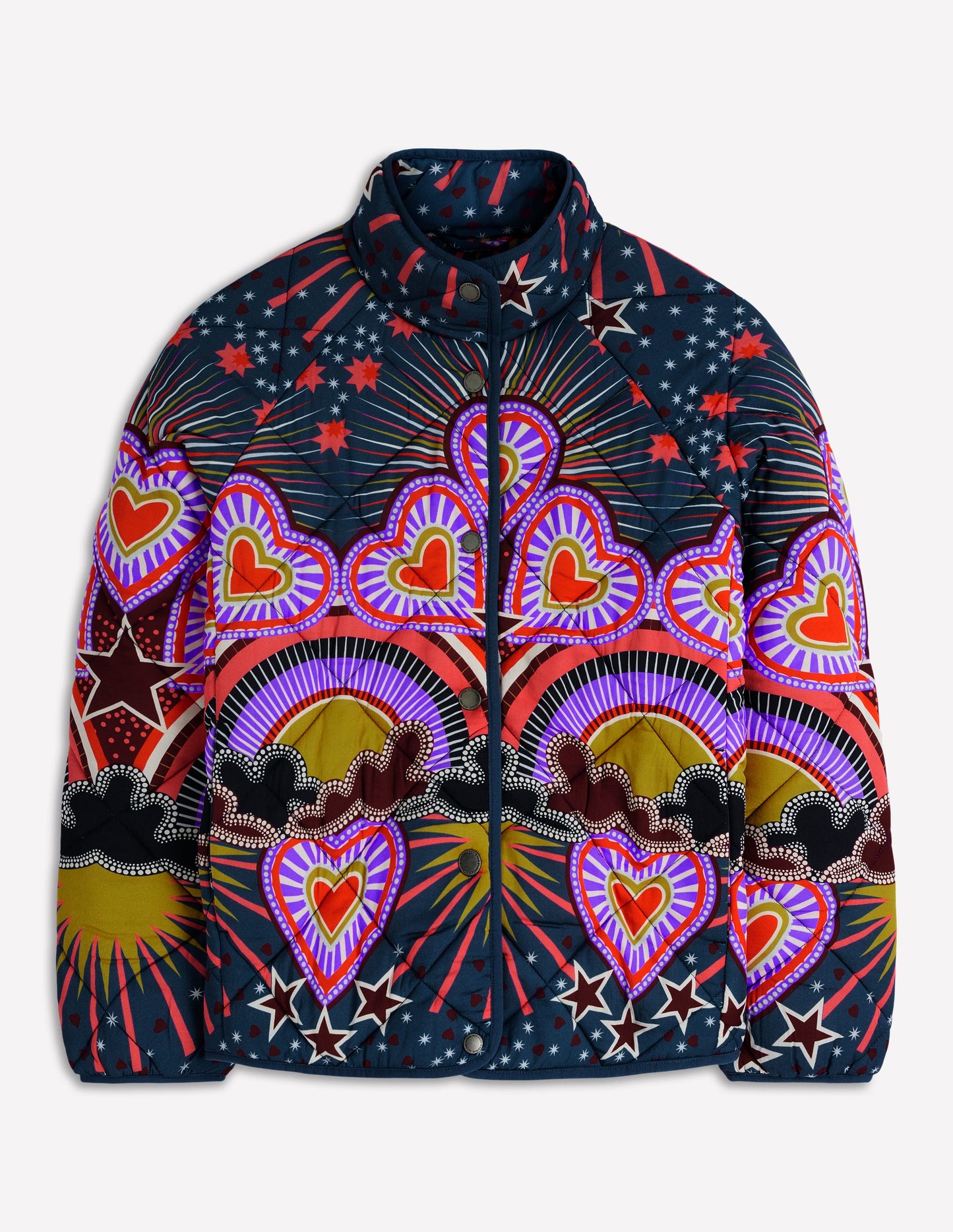 Printed Quilted Jacket-Multi, Conversational