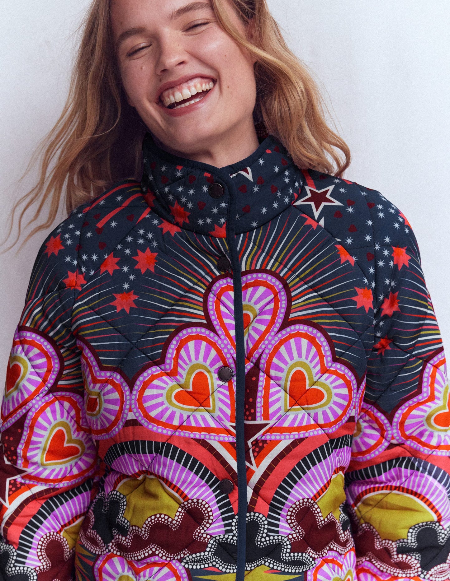 Printed Quilted Jacket-Multi, Conversational