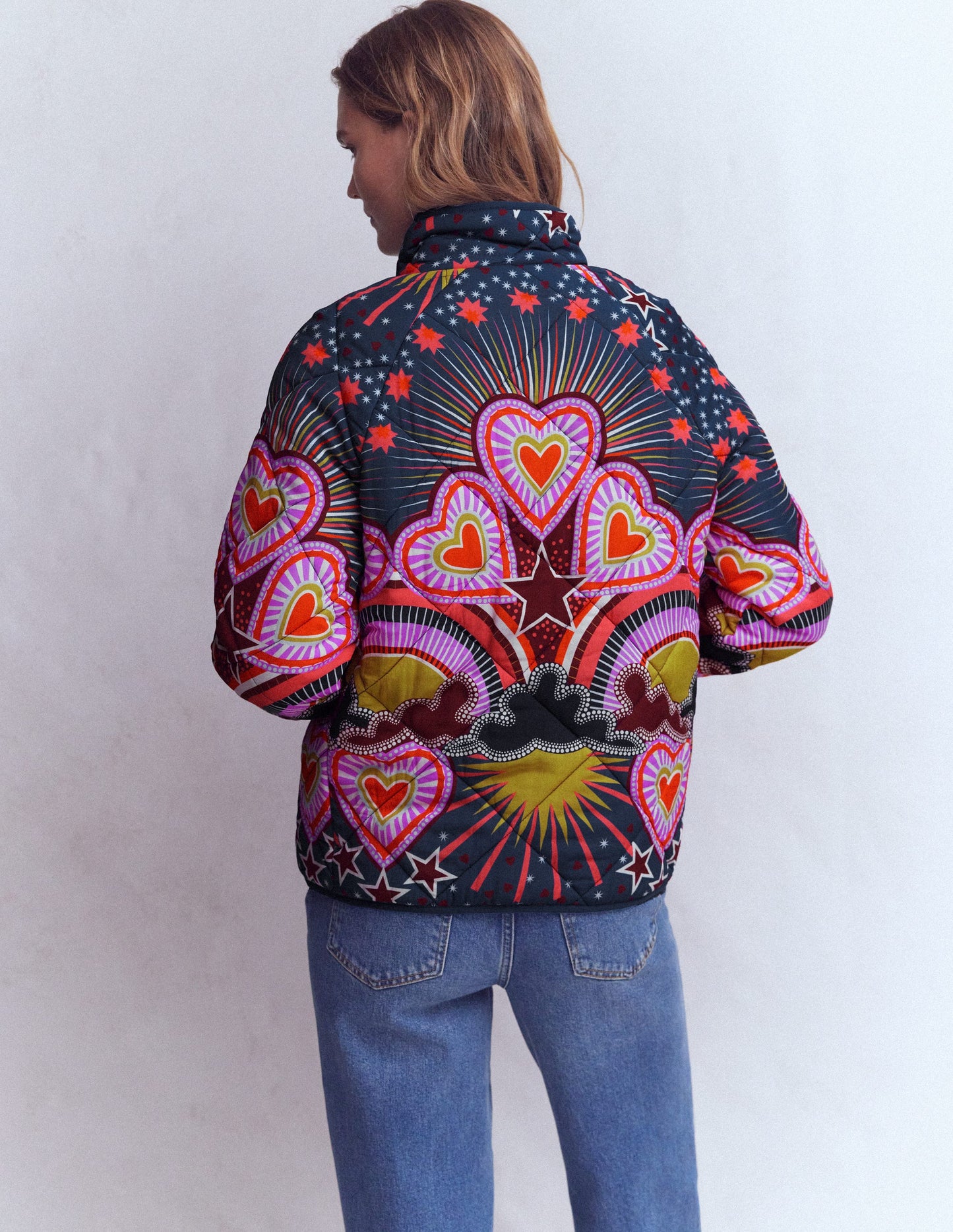 Printed Quilted Jacket-Multi, Conversational