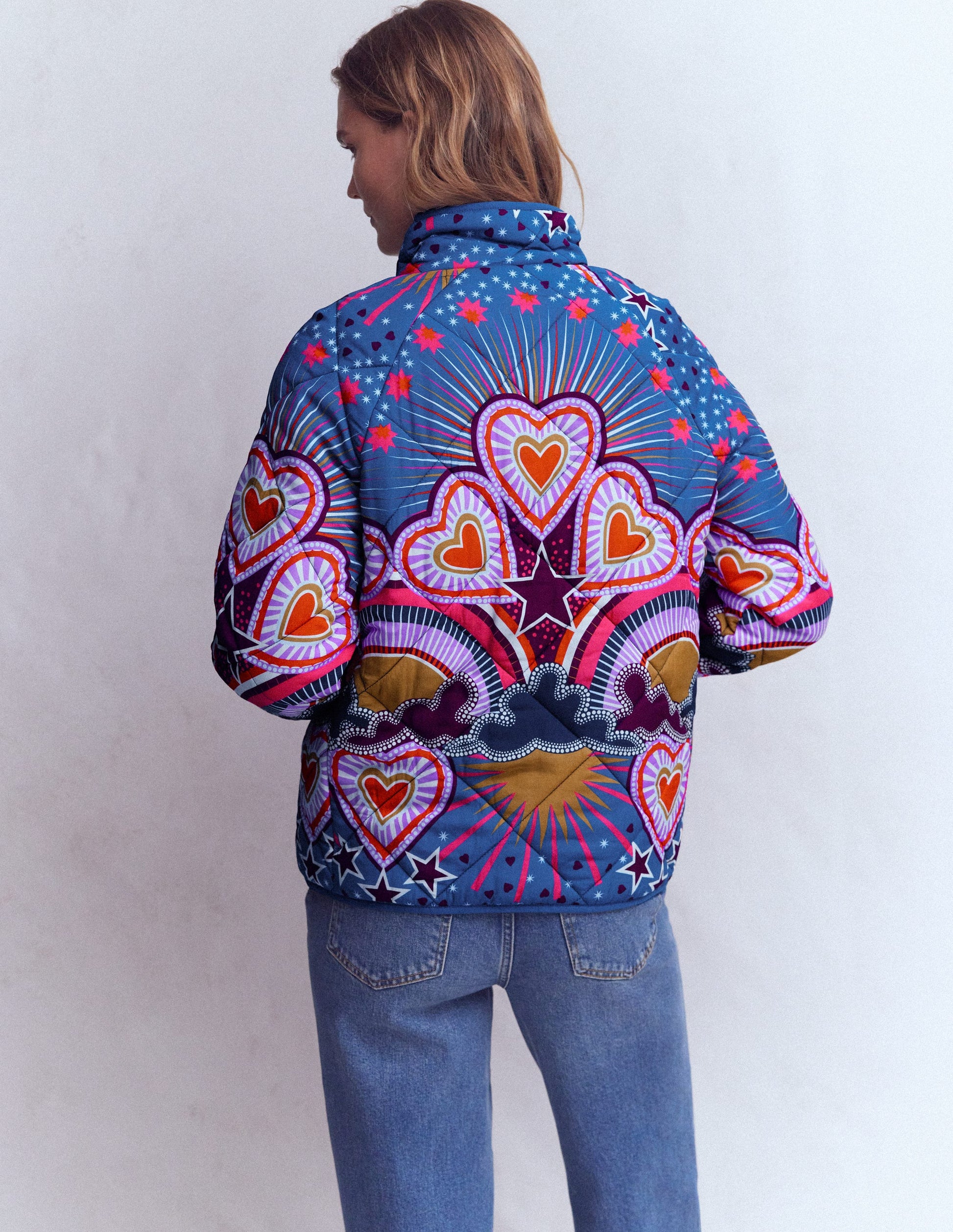 Printed Quilted Jacket-Multi, Conversational-3