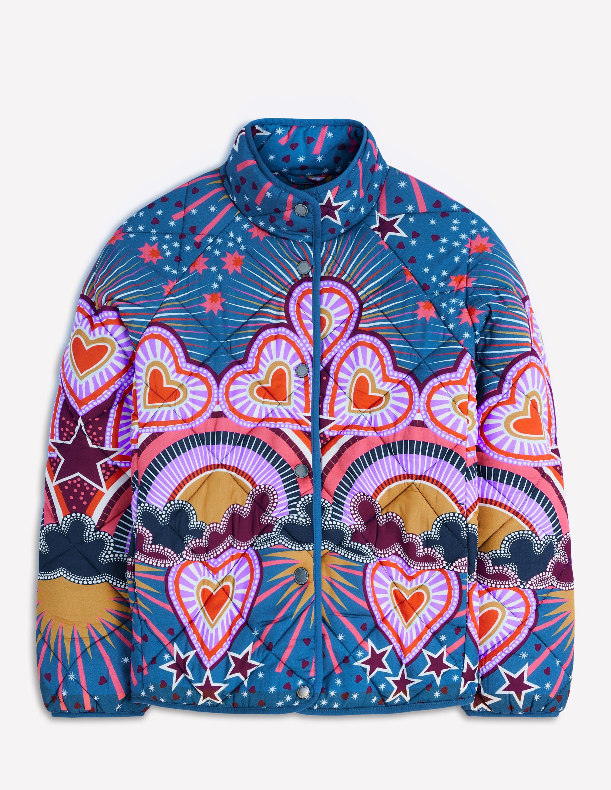 Printed Quilted Jacket-Multi, Conversational-5