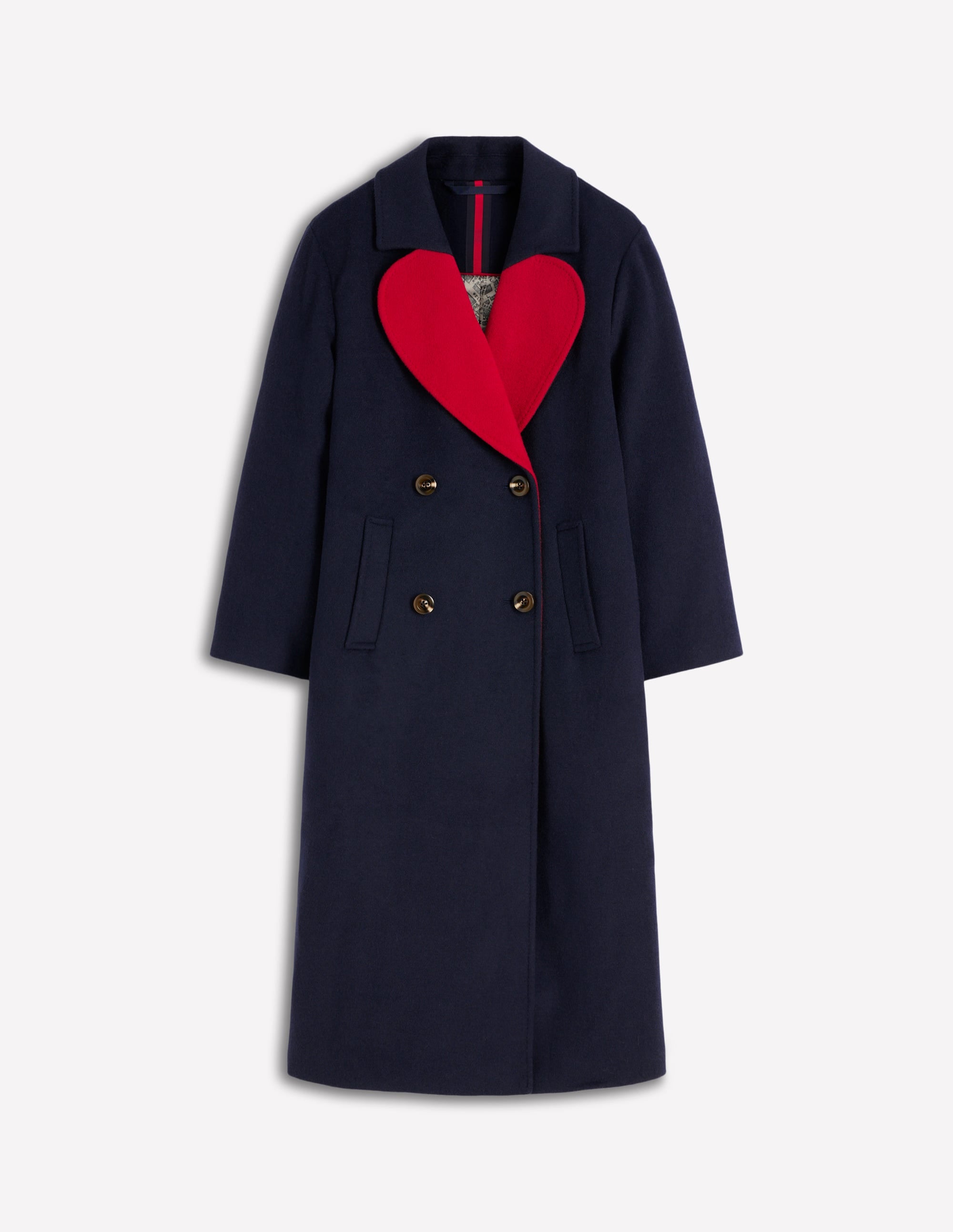 Cocoon Wool Coat-Navy Heart - Image 7