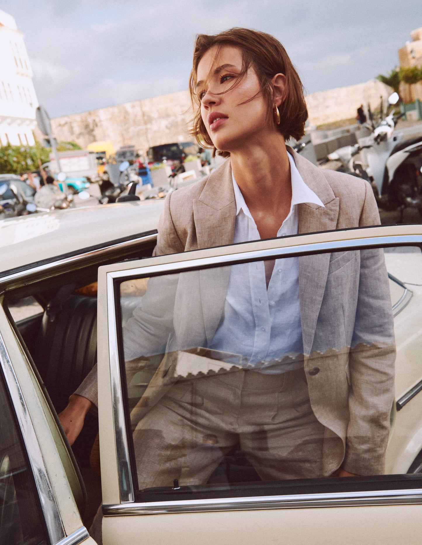 Woodbridge Linen Blazer-Amphora, Chambray