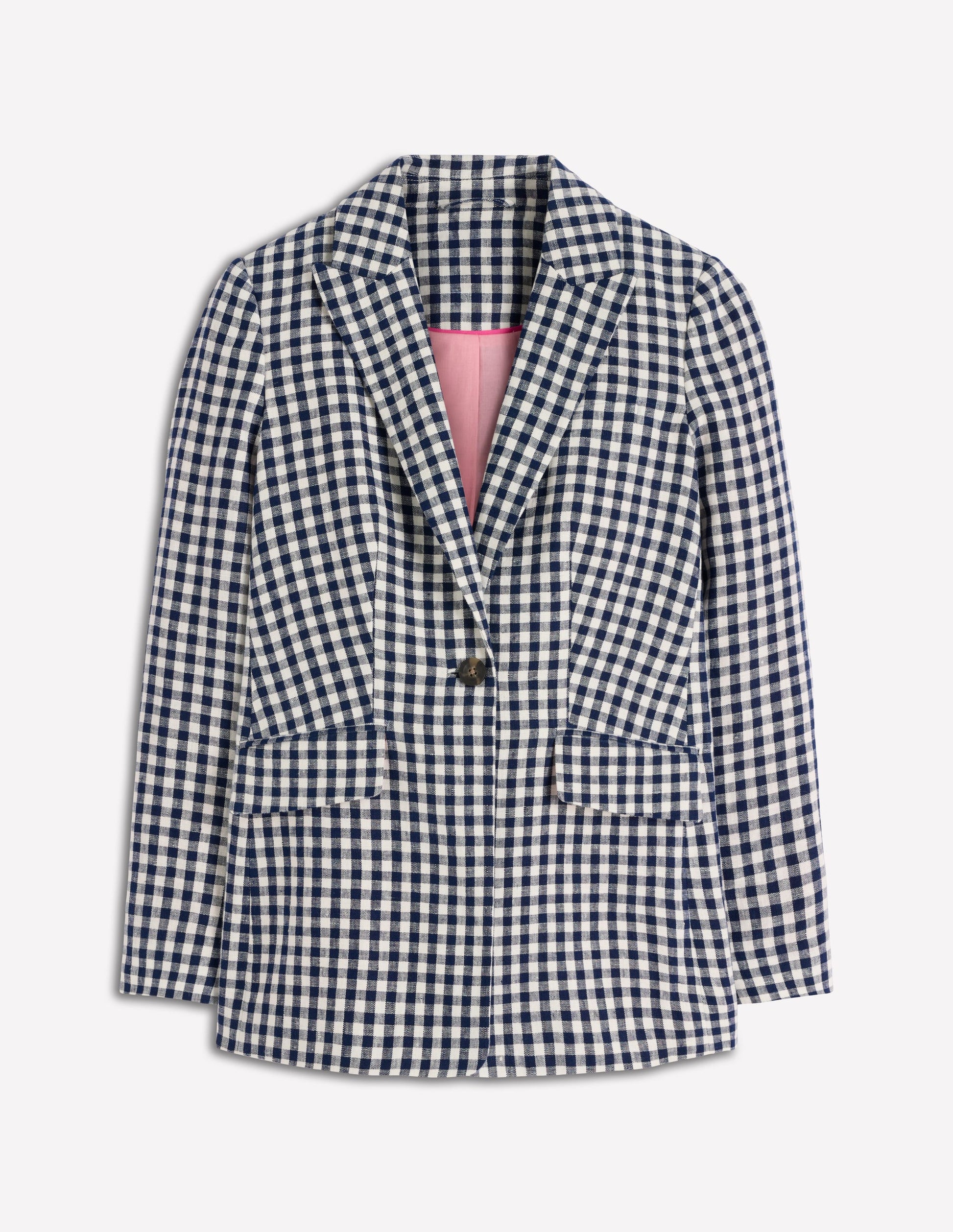 Woodbridge Linen Blazer-Navy Gingham-6