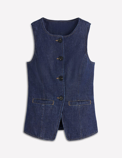 Denim Waist Coat-Indigo Denim-6