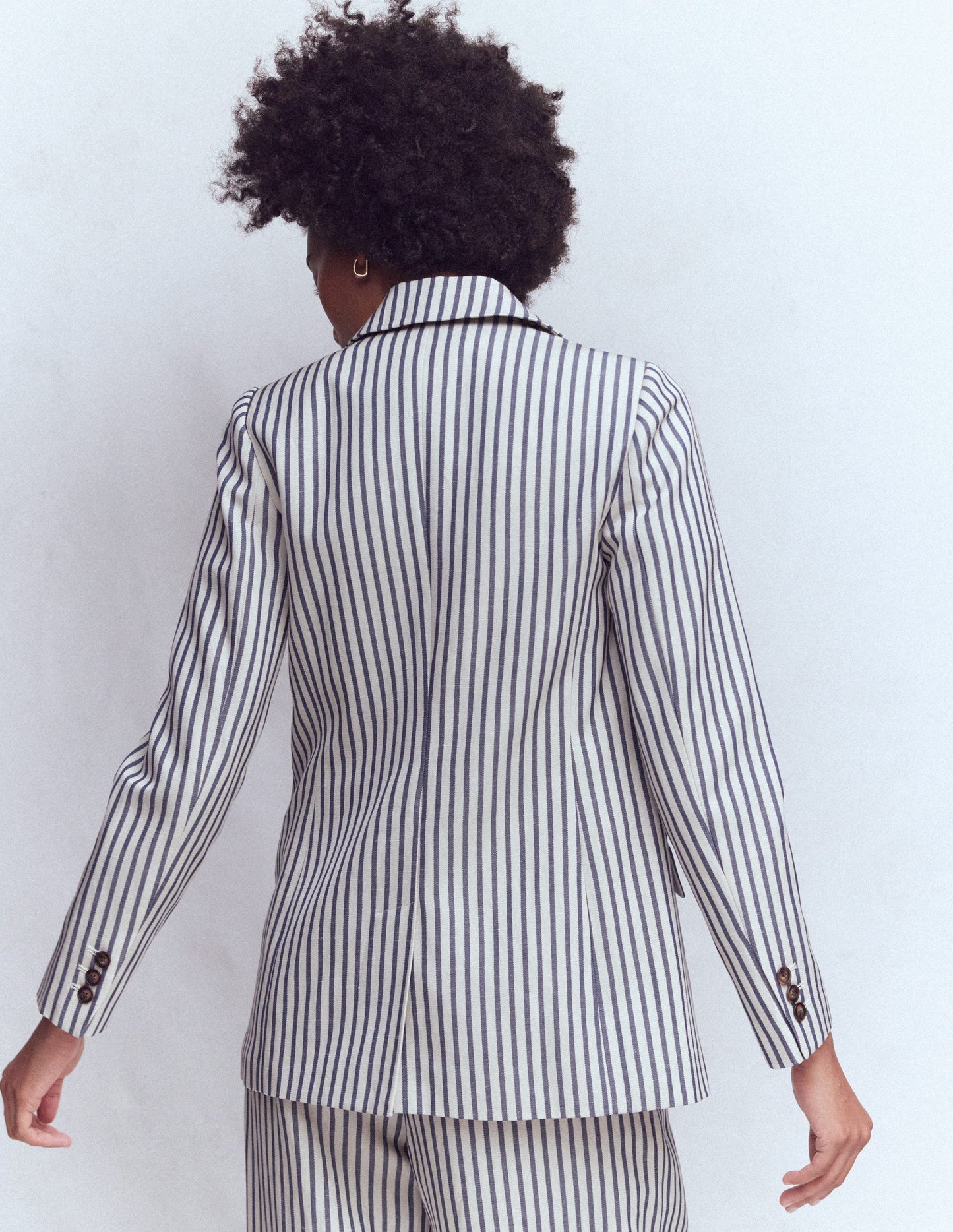 Woodbridge Relaxed Blazer-Blue and Ivory Stripe