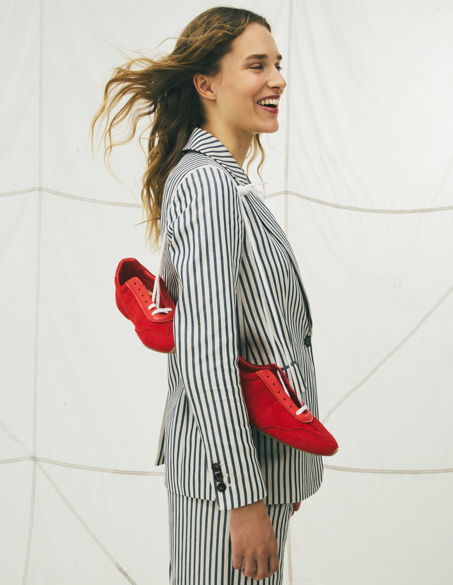 Woodbridge Relaxed Blazer-Blue and Ivory Stripe