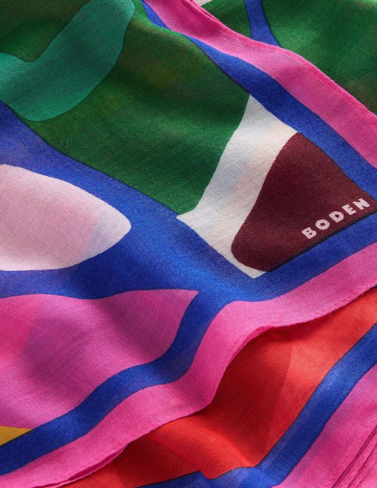 Printed Sarong Scarf-Multi, Leafy Cascade - Image 2