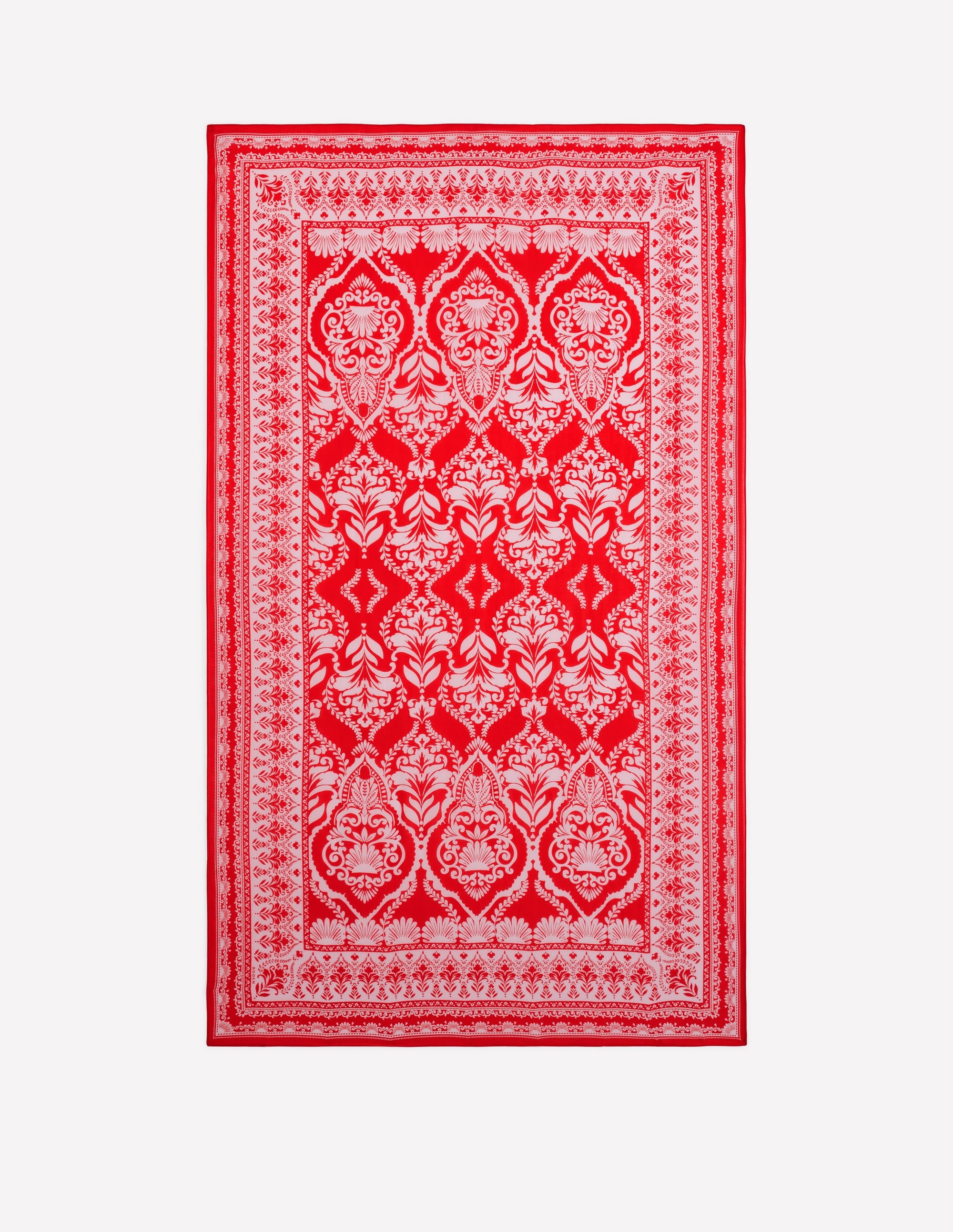 Printed Sarong Scarf-Poppy Red, Ornamental Garden - Image 4