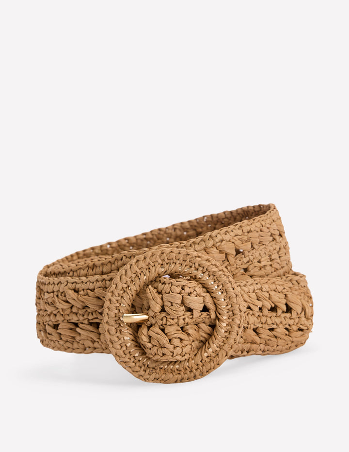 Interest Raffia Belt-Natural