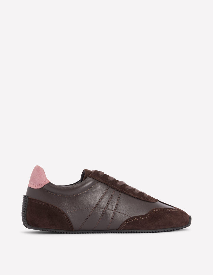 Delphine Slim Sole Trainers-Chocolate