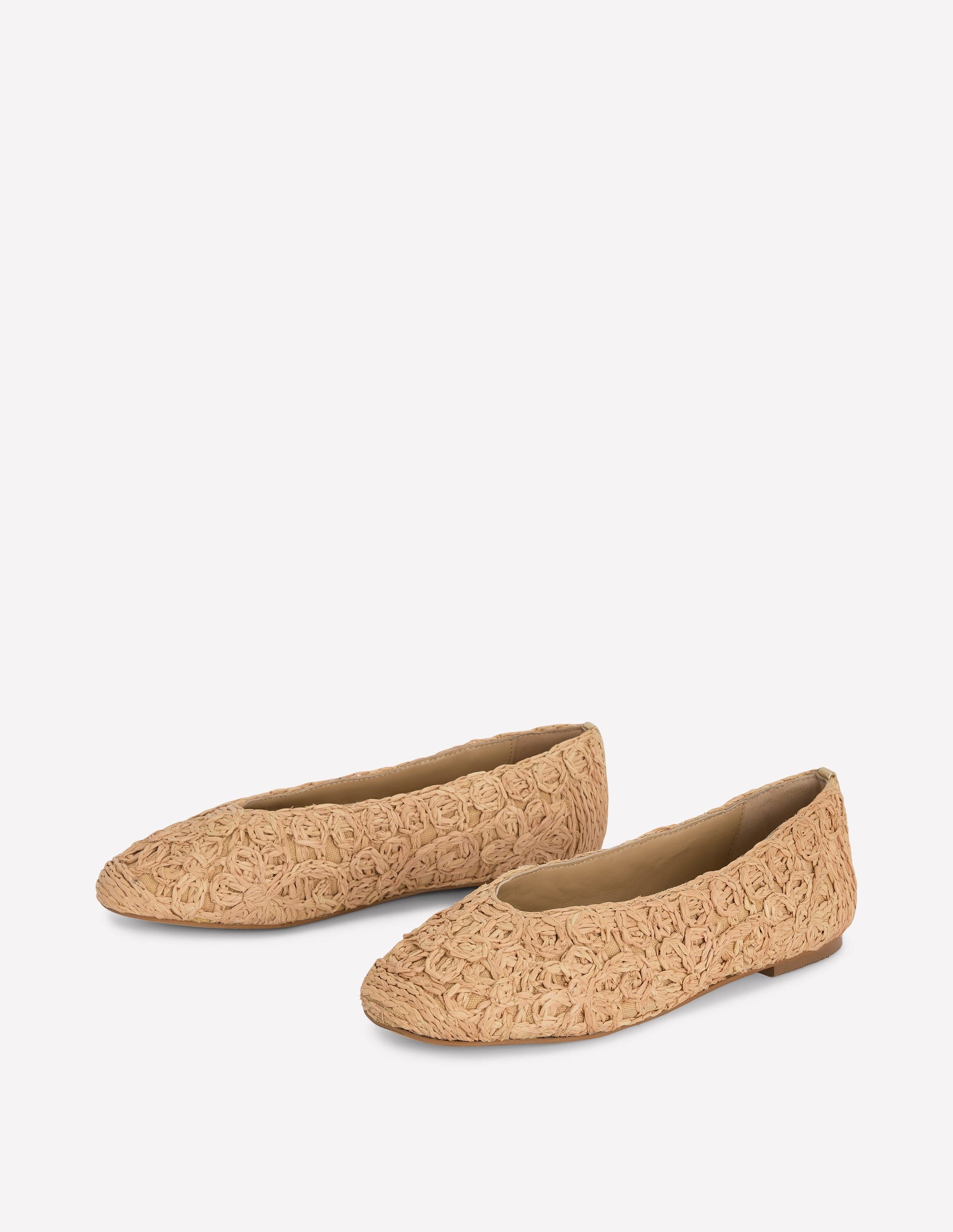 High Cut Ballet Flats-Flower Raffia-4
