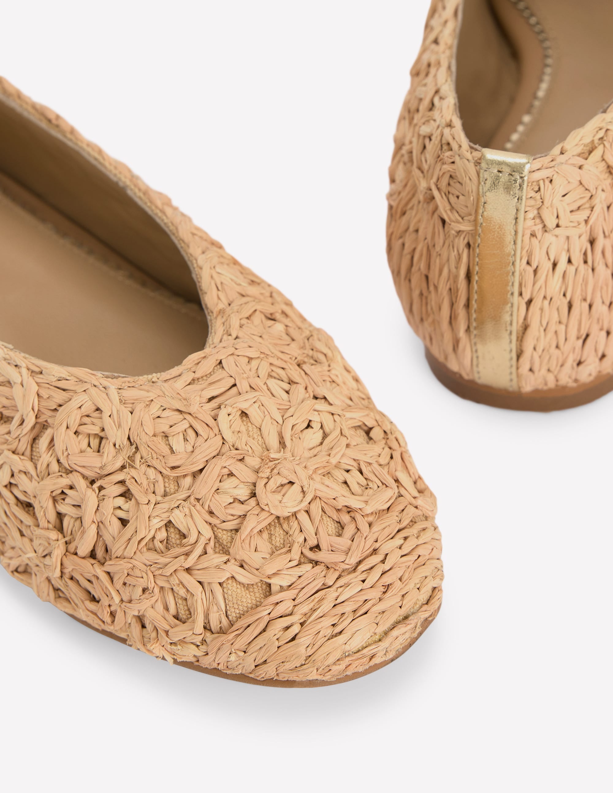High Cut Ballet Flats - Flower Raffia | Boden USA
