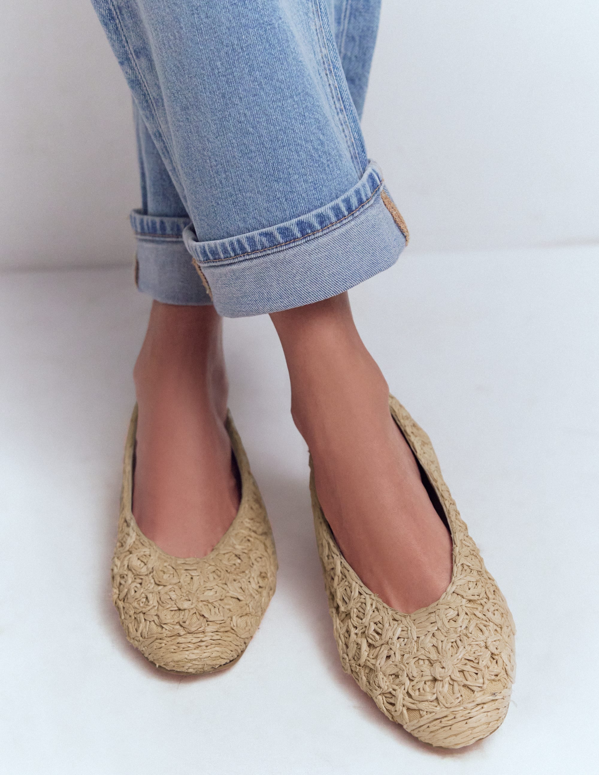 cfbn☺︎ house on the hill Ballet柄　80cm High Cut Ballet Flats - Flower Raffia | Boden USA