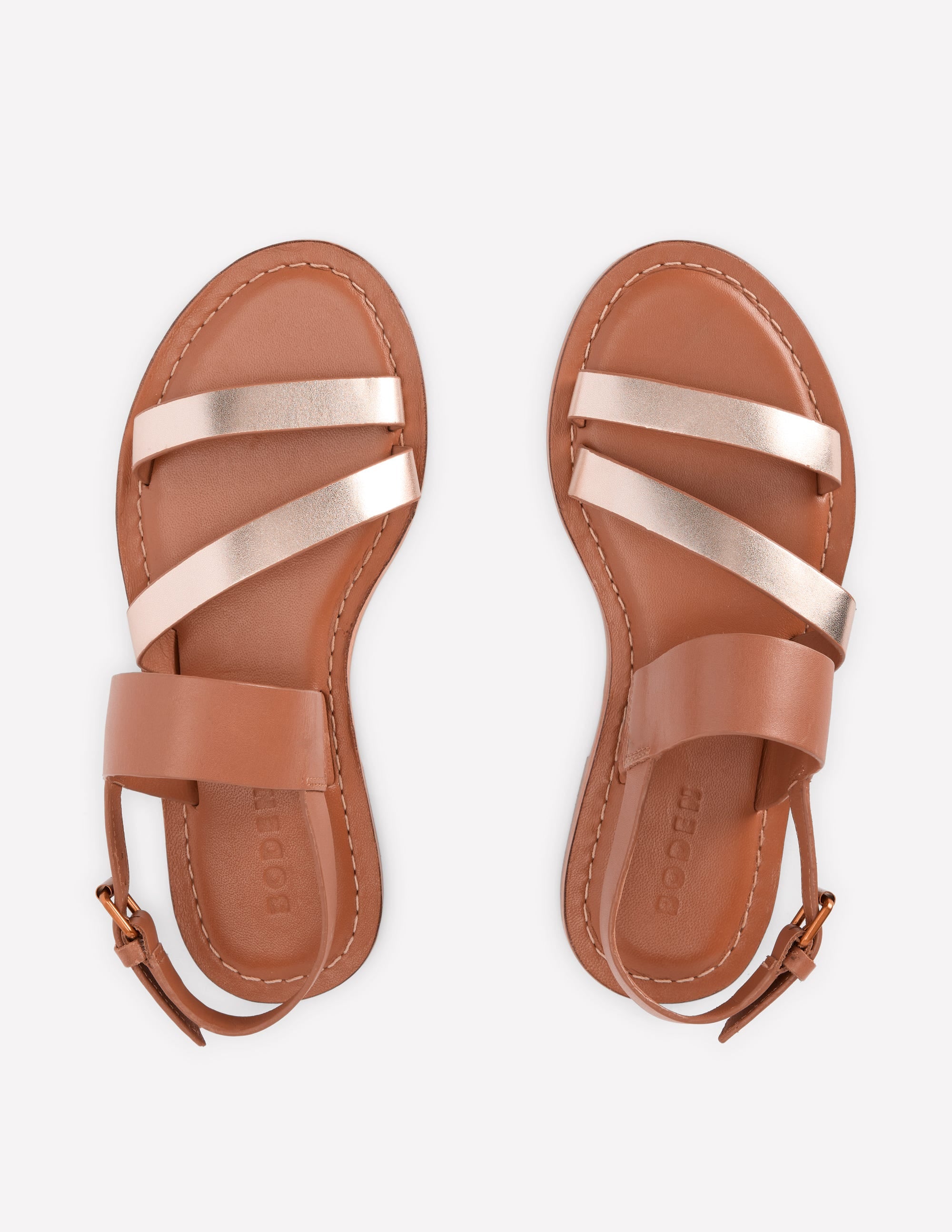 Asymmetric Sandal - Tan/Gold | Boden USA
