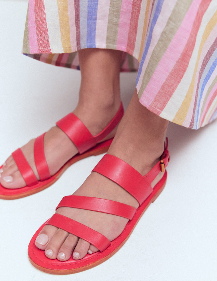 Asymmetric Sandal-Red