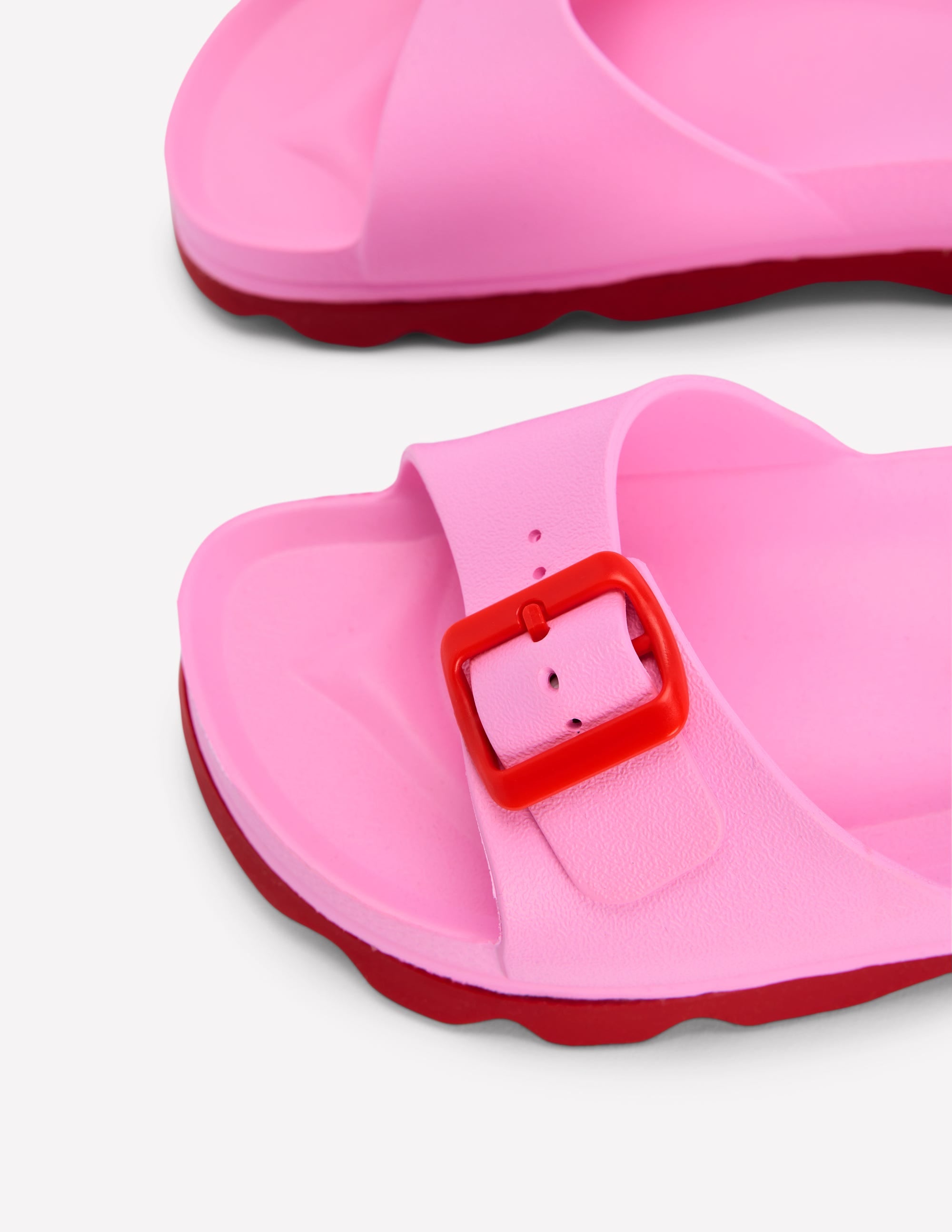 Lyla Single Buckle Sliders-Pink/Red | Boden USA