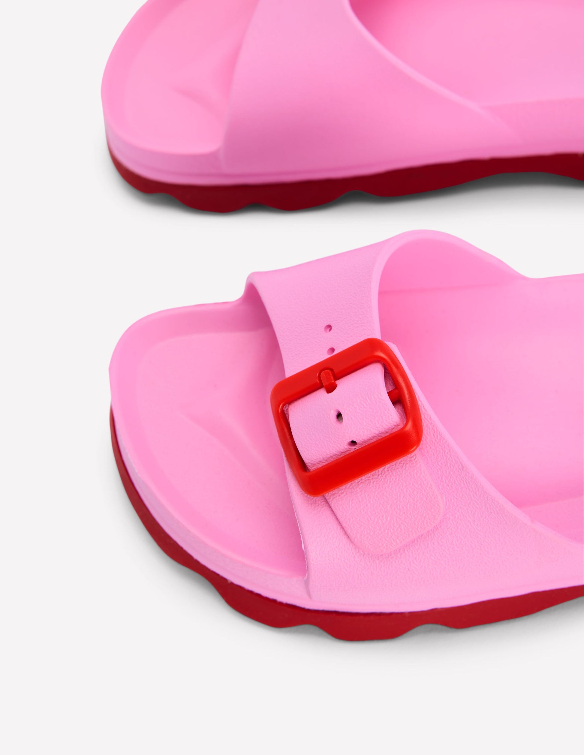 Lyla Single Buckle Sliders-Pink/Red-4