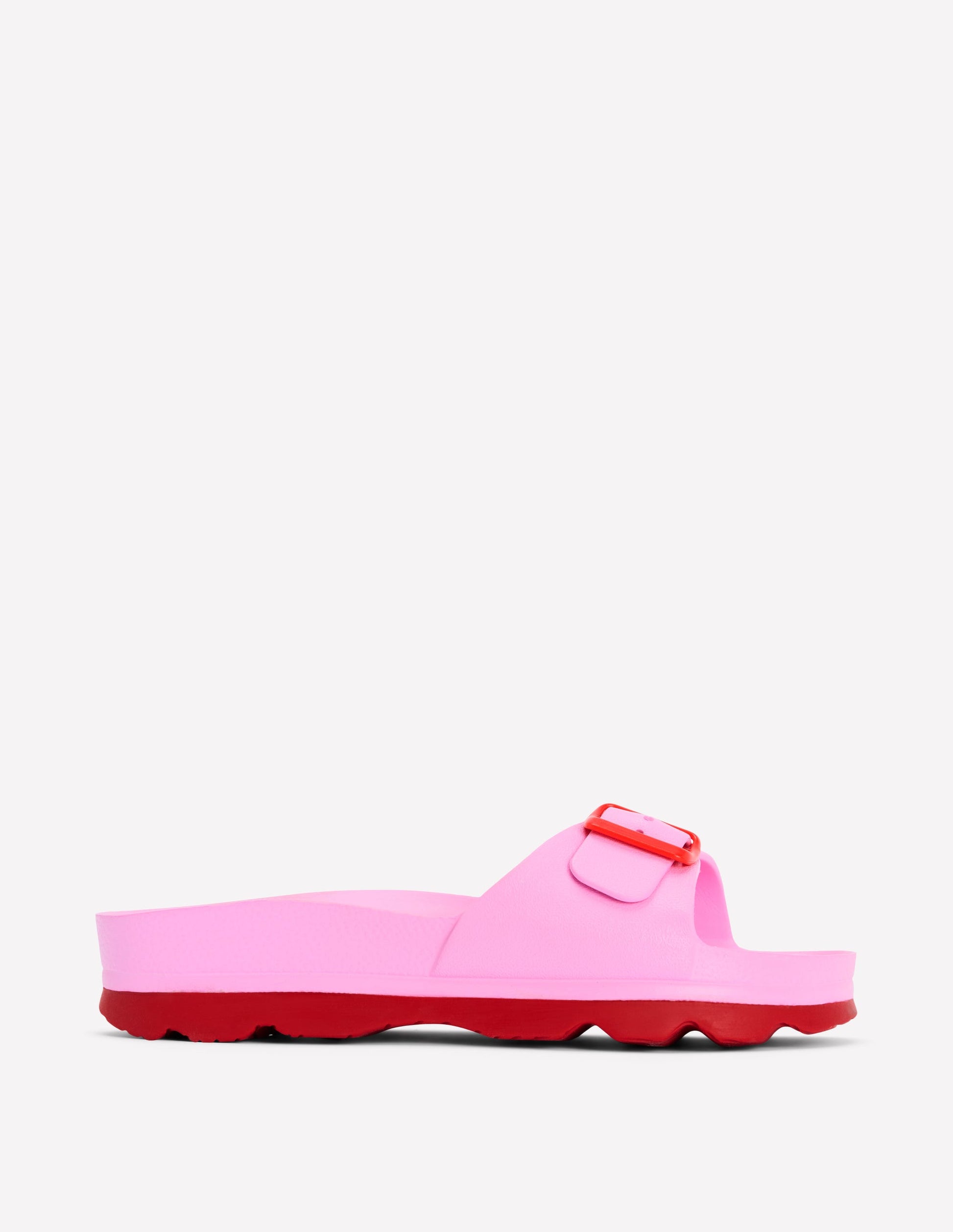Lyla Single Buckle Sliders-Pink/Red-1