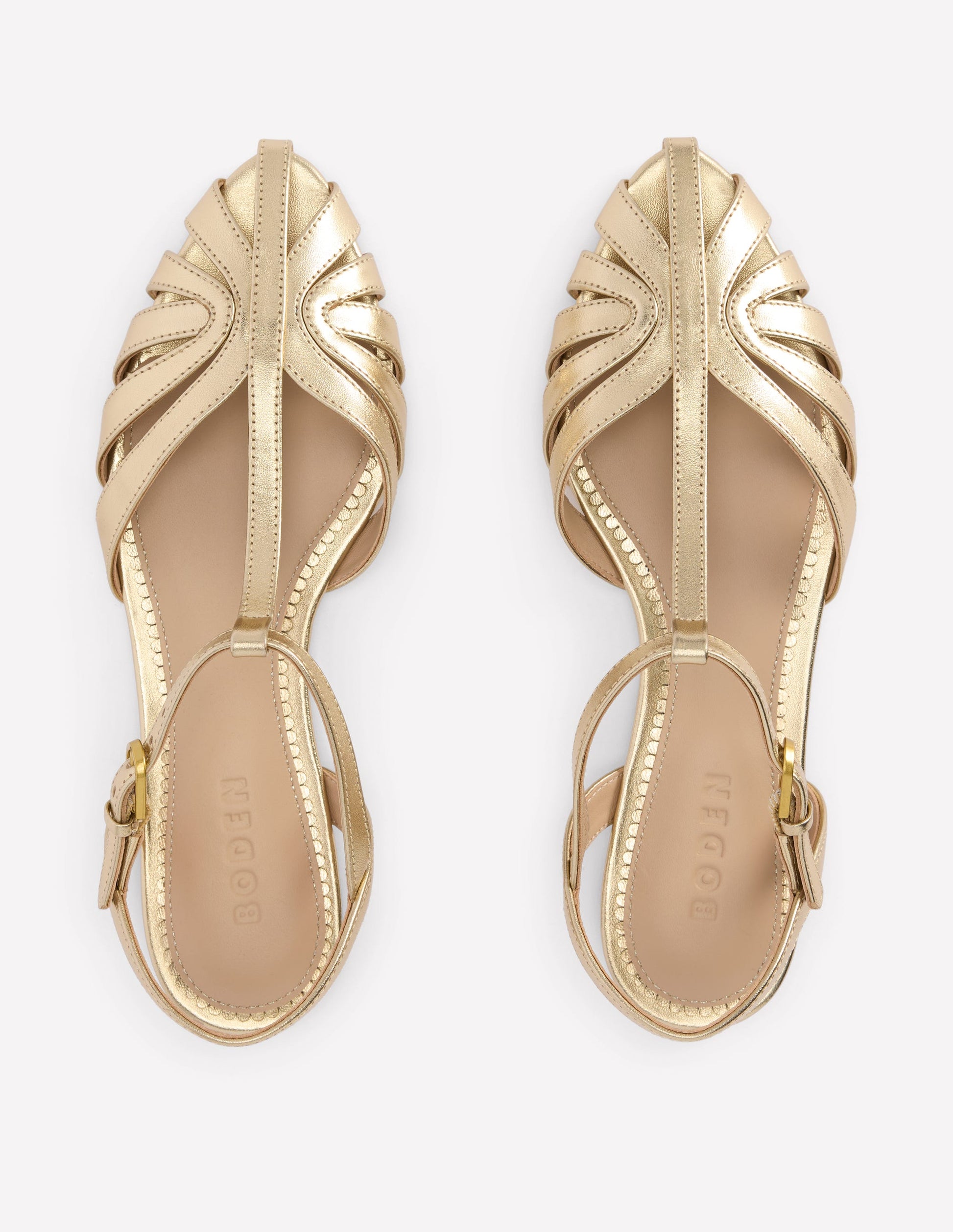 Caged Flat Sandal-Gold-5
