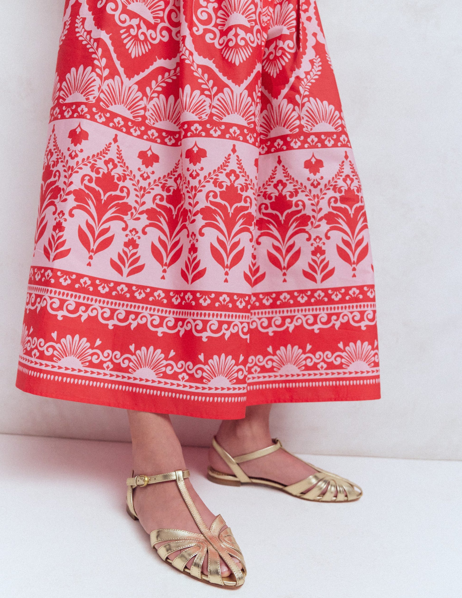 Caged Flat Sandal-Gold-2