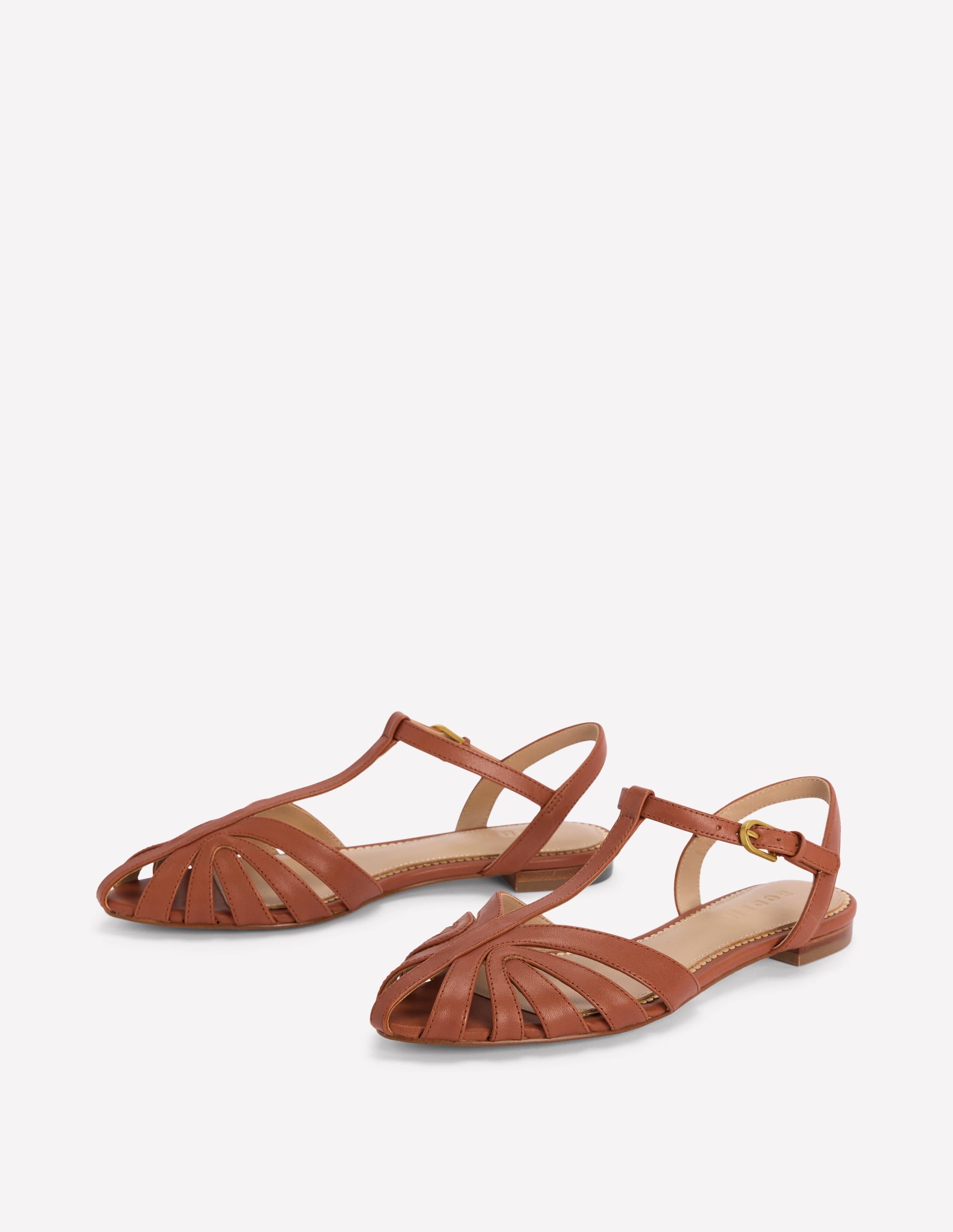 Caged Flat Sandal-Tan - Image 3