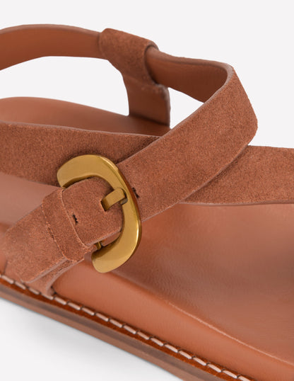 Chunky Asymmetric Sandal-Tan Suede-4