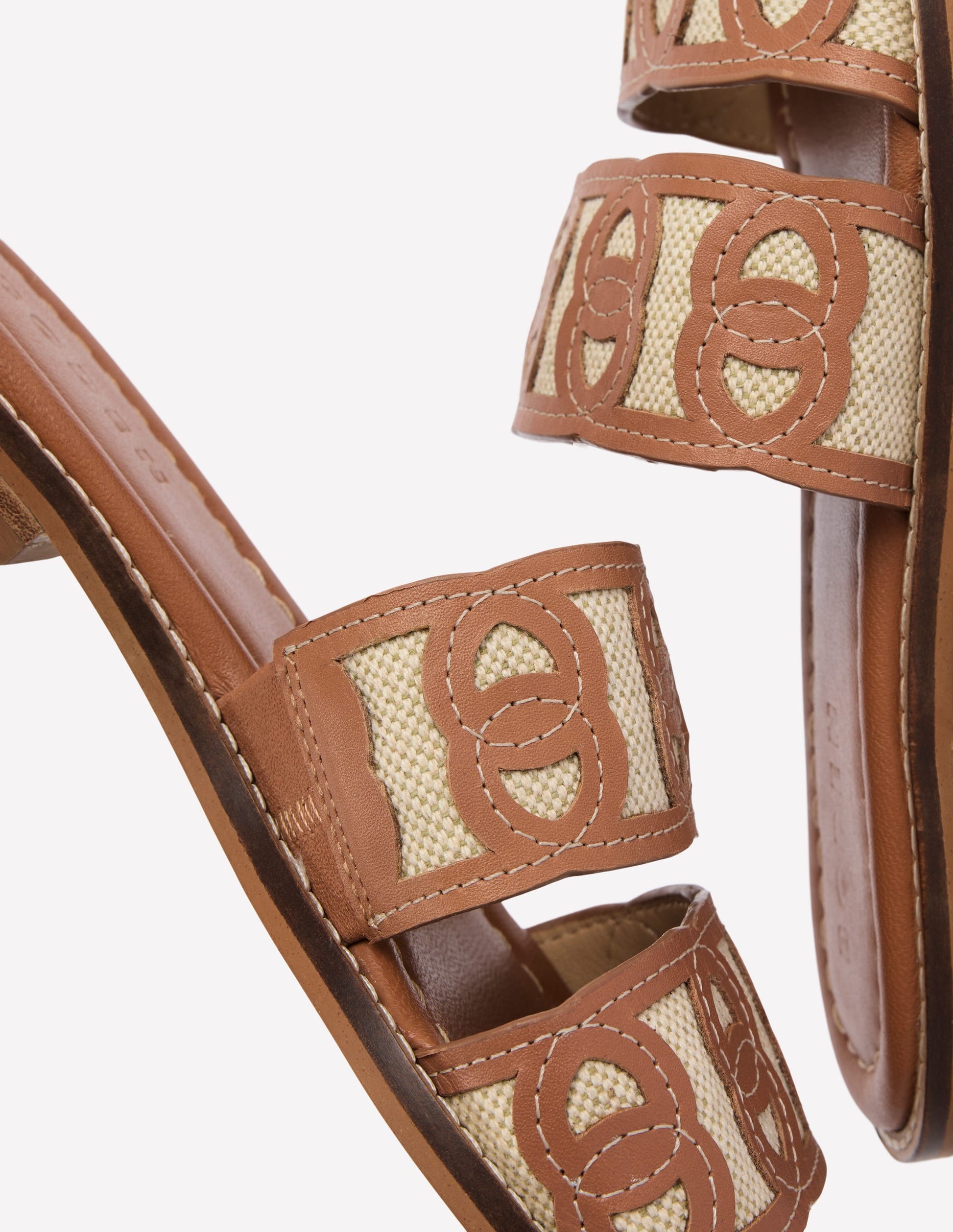 Interlocked Flat Sandal-Tan-4