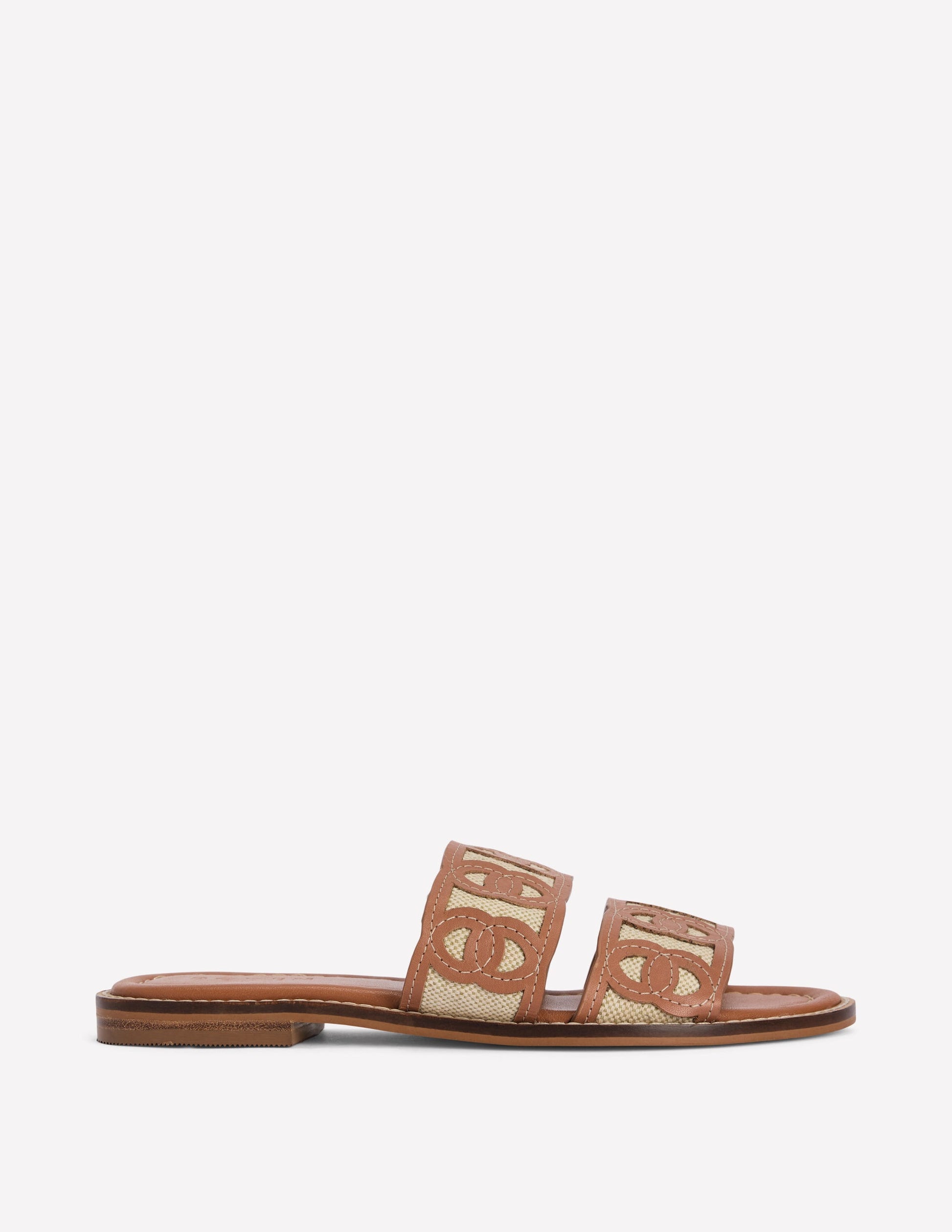 Interlocked Flat Sandal-Tan-1