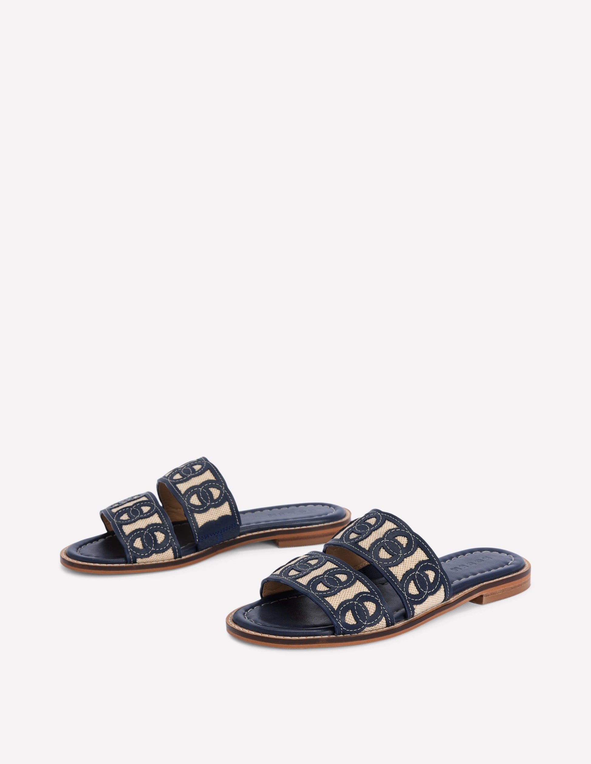 blue dress for baby girl Interlocked Flat Sandal-Navy