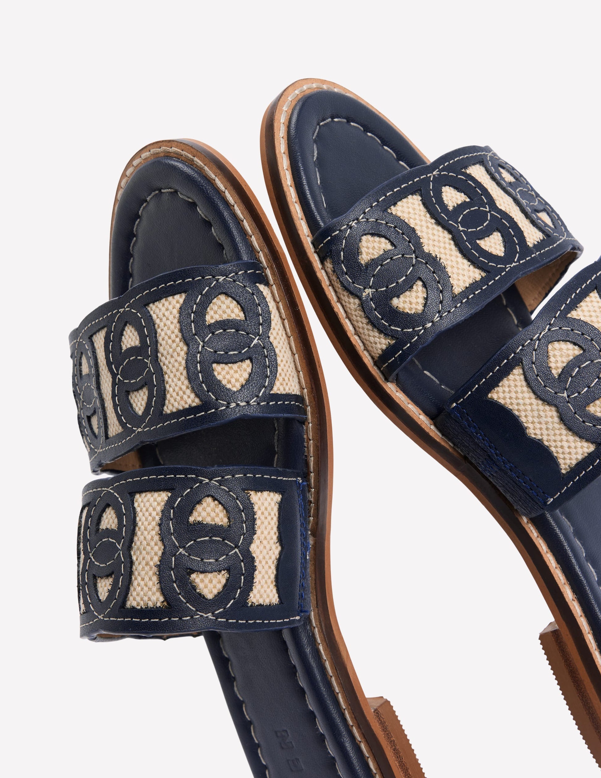 Interlocked Flat Sandal-Navy-5