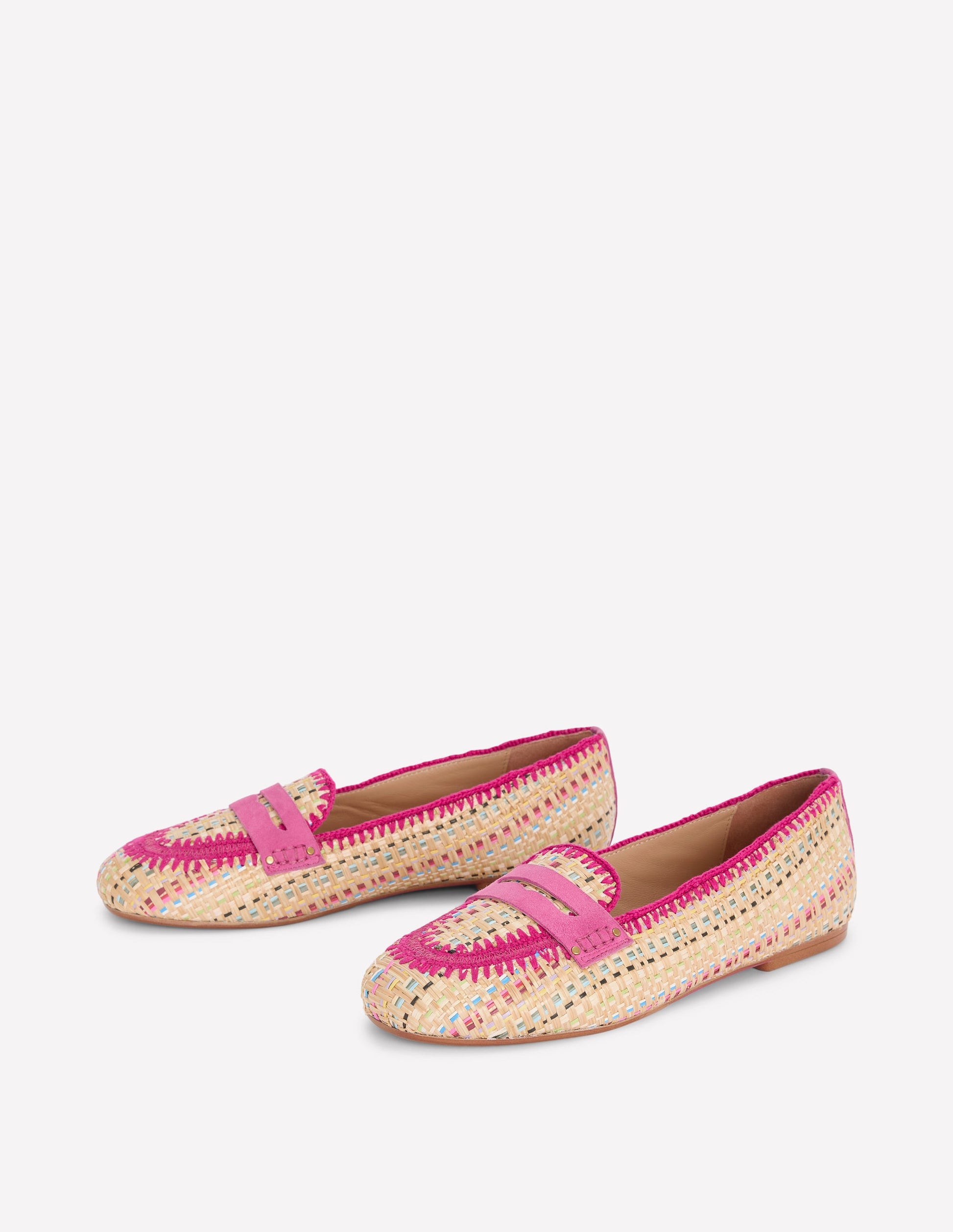 Classic Penny Loafers-Multi Raffia-3
