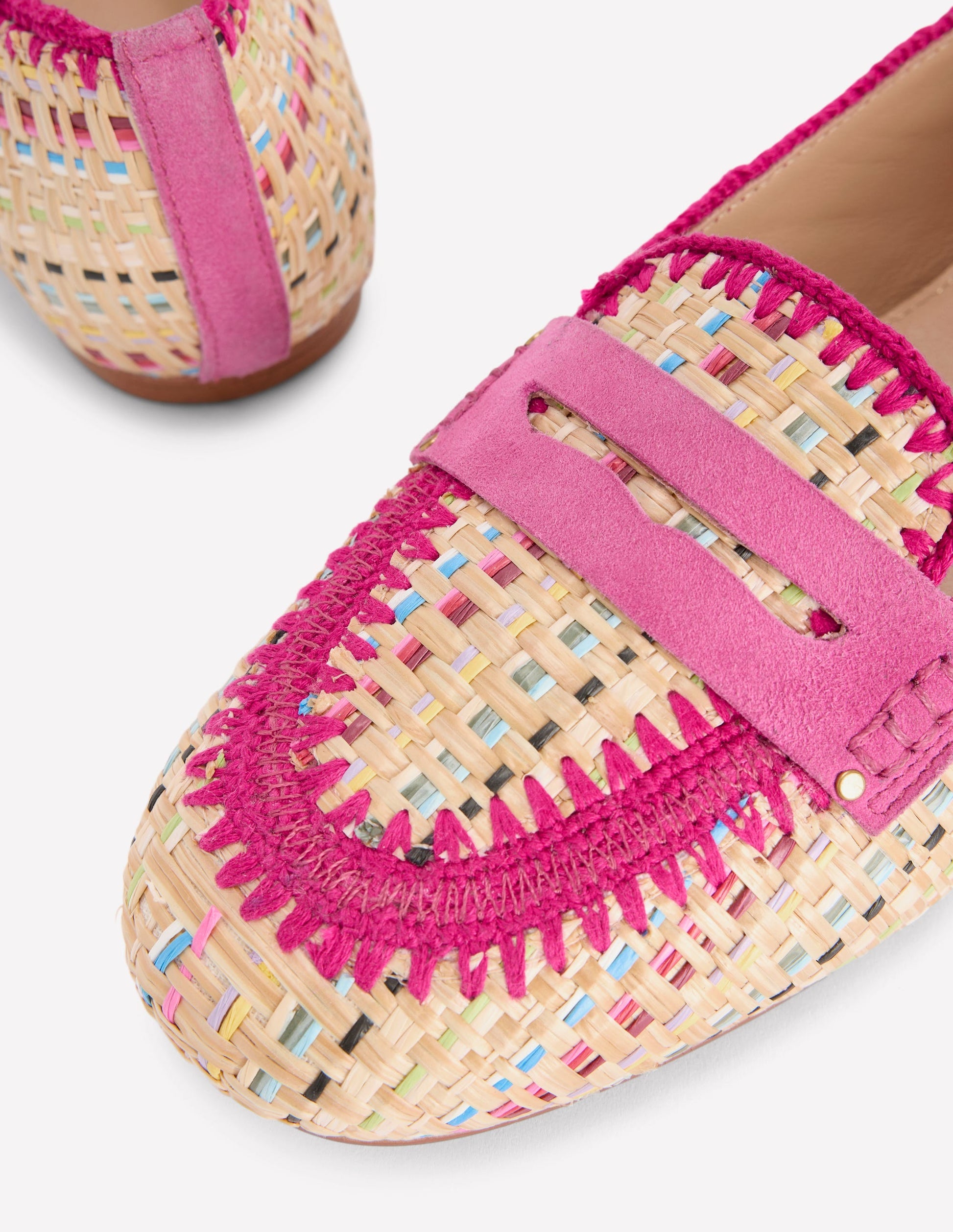 Classic Penny Loafers-Multi Raffia-4