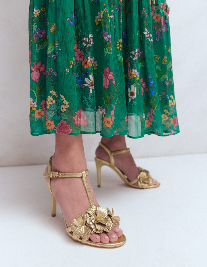 Flower Sandal-Gold